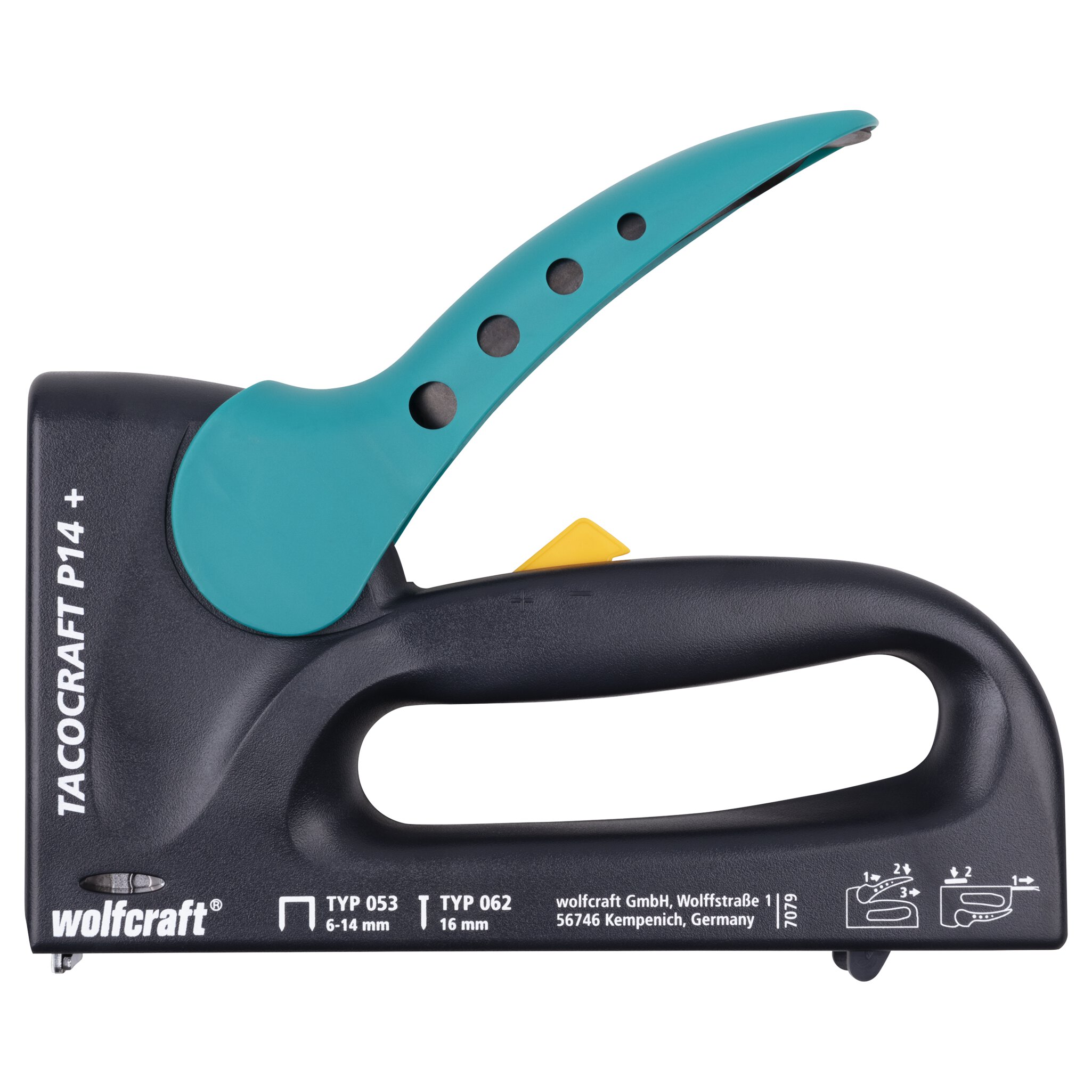 1 grapadora manual con carcasa de plástico tacocraft P 14+