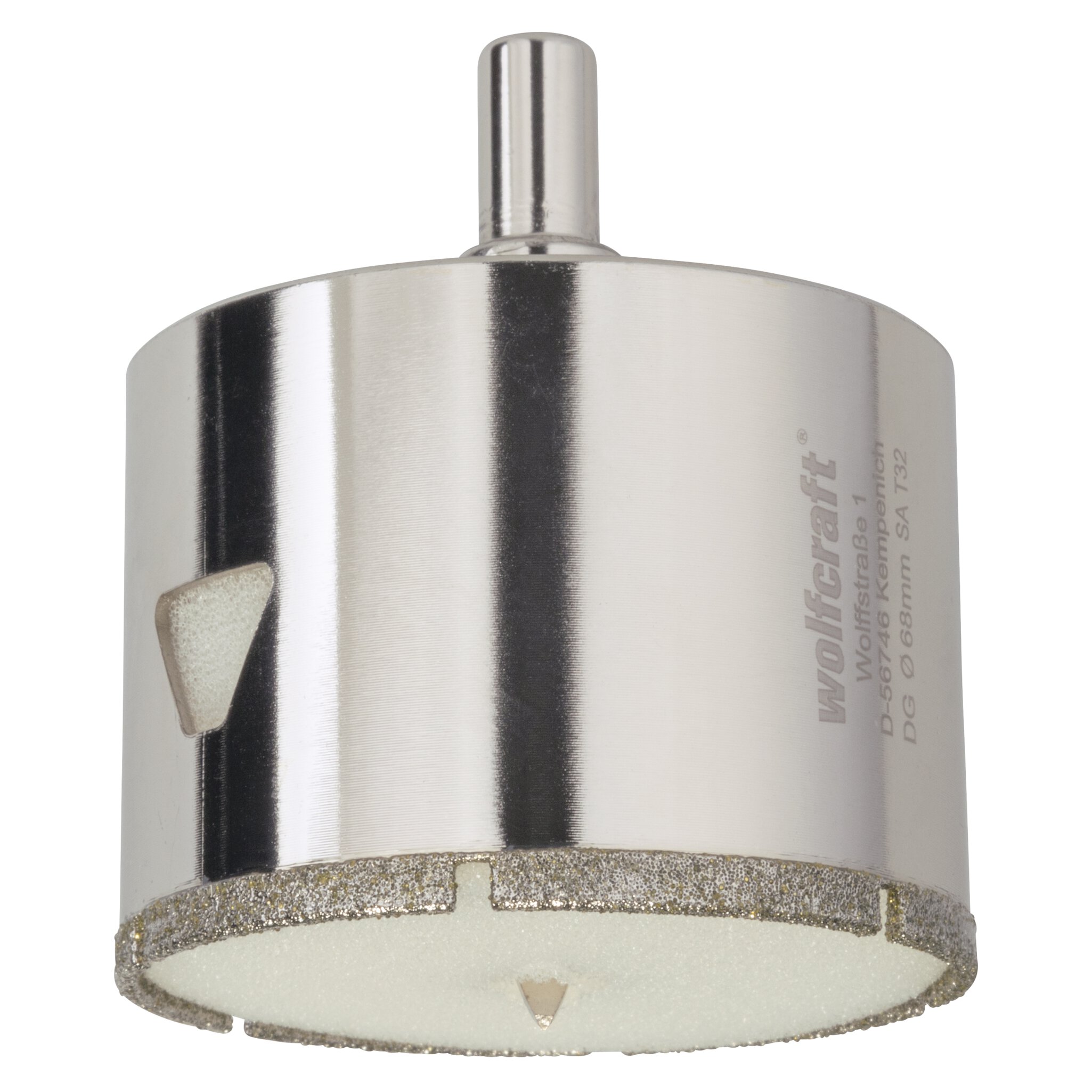 1 corona de perforación de diamante con vástago ø 68 mm