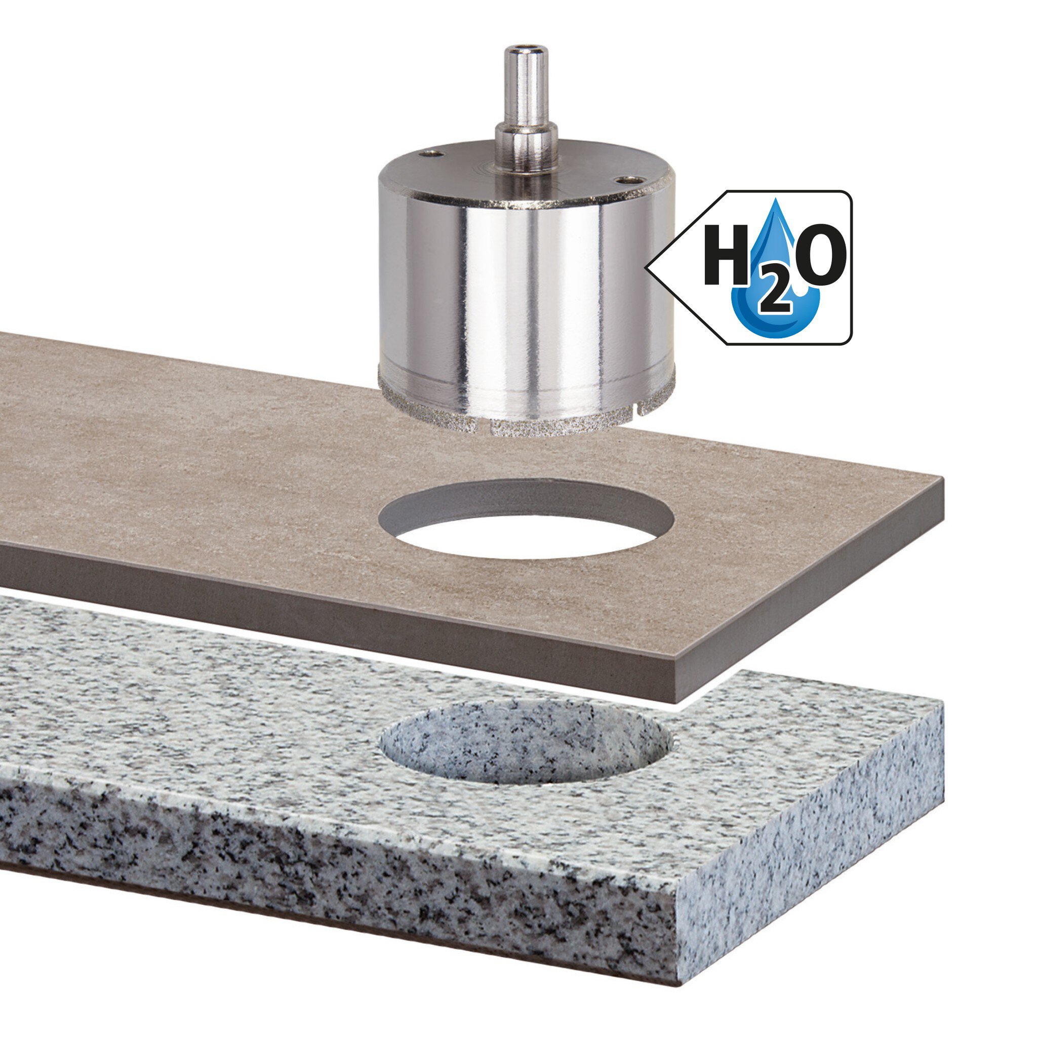 1 corona de perforación de diamante con vástago ø 35 mm