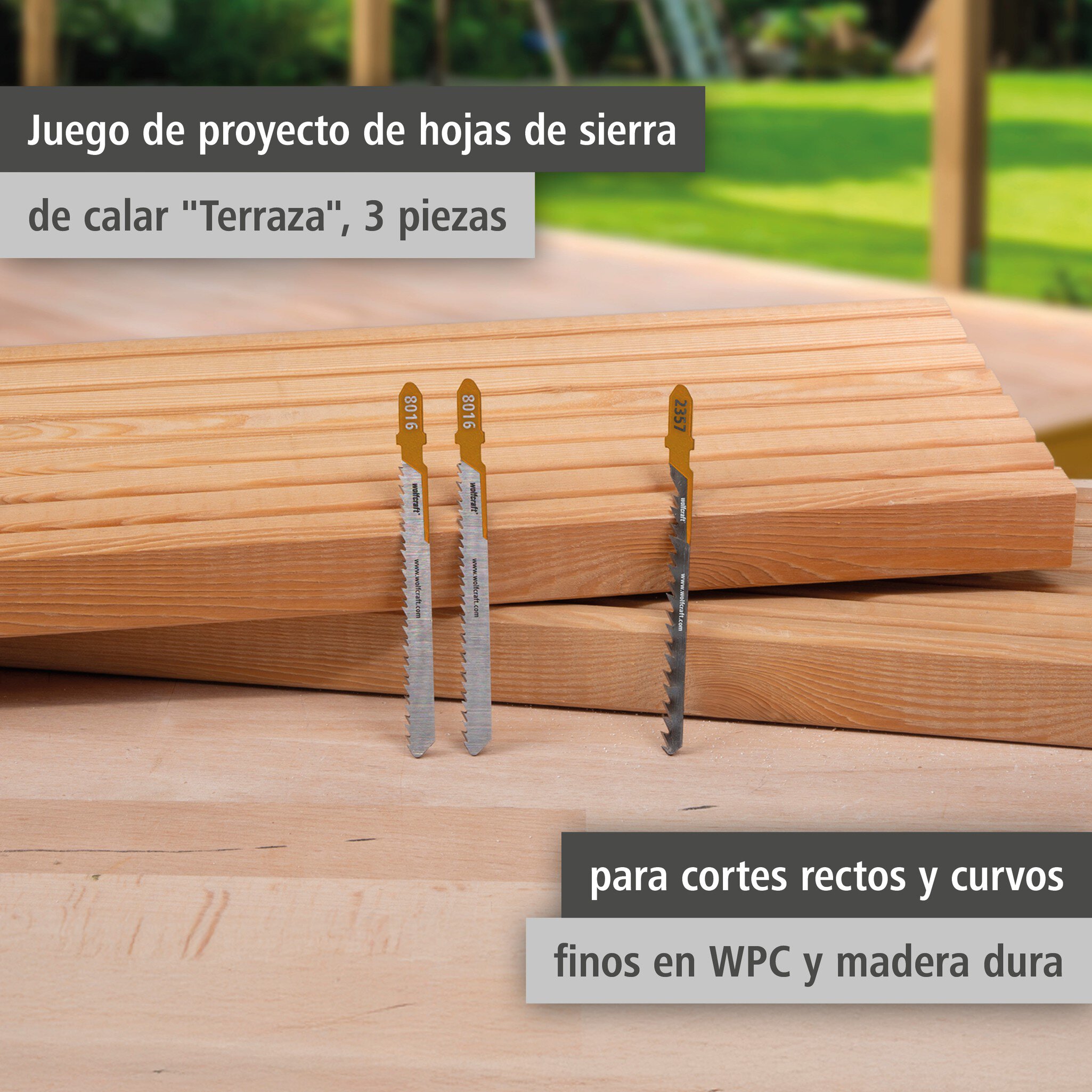 Juego de proyecto de hojas de sierra de calar "Terraza", 3 piezas