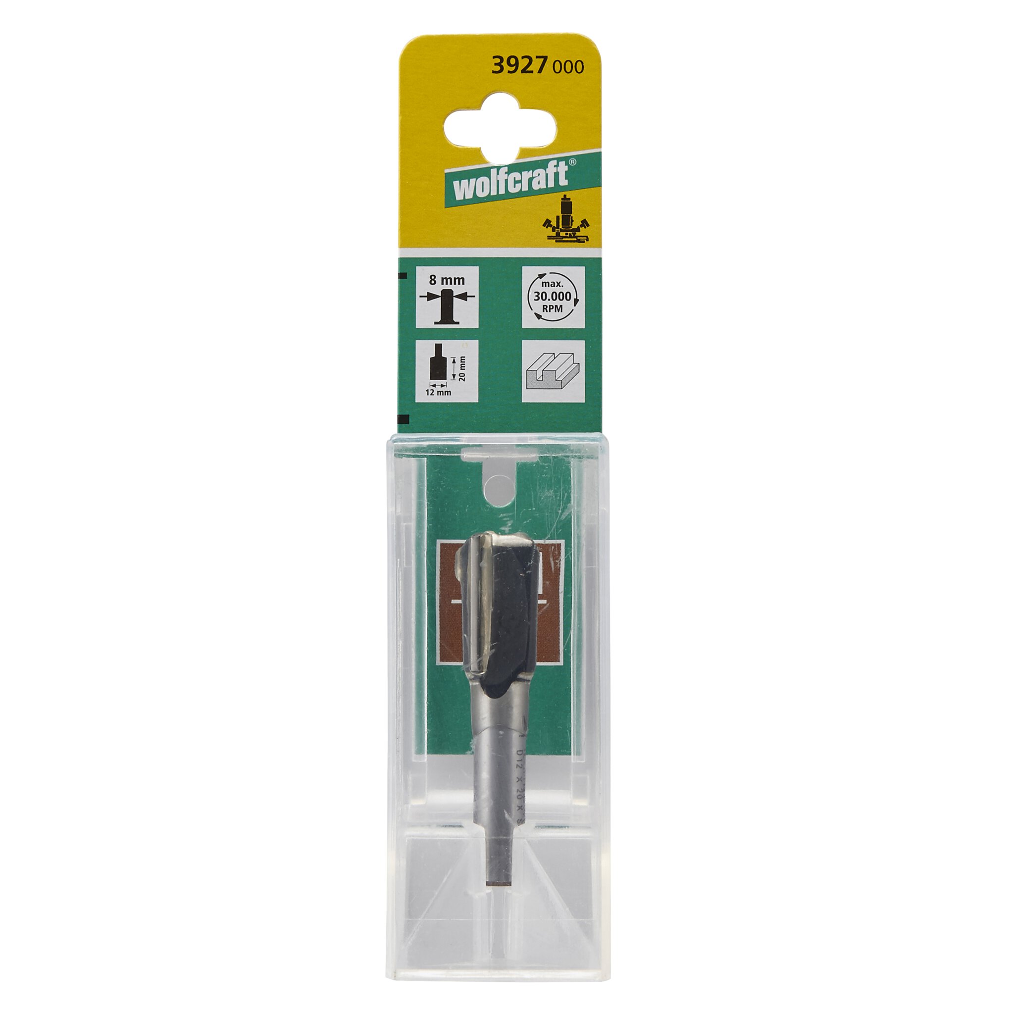 1 fresa de ranuras CT vástago=8mm ø12x20mm