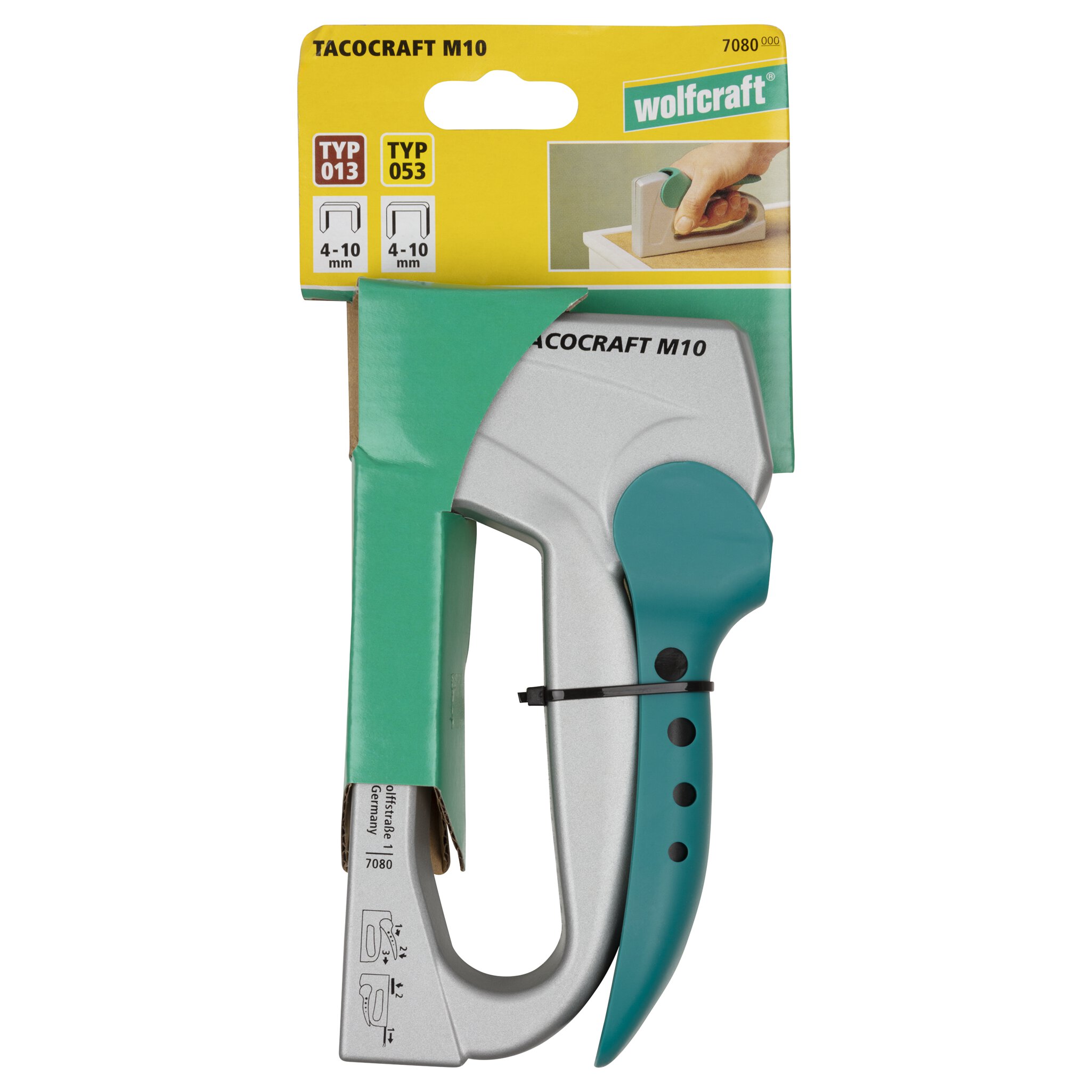 1 grapadora manual con carcasa metálica tacocraft M 10