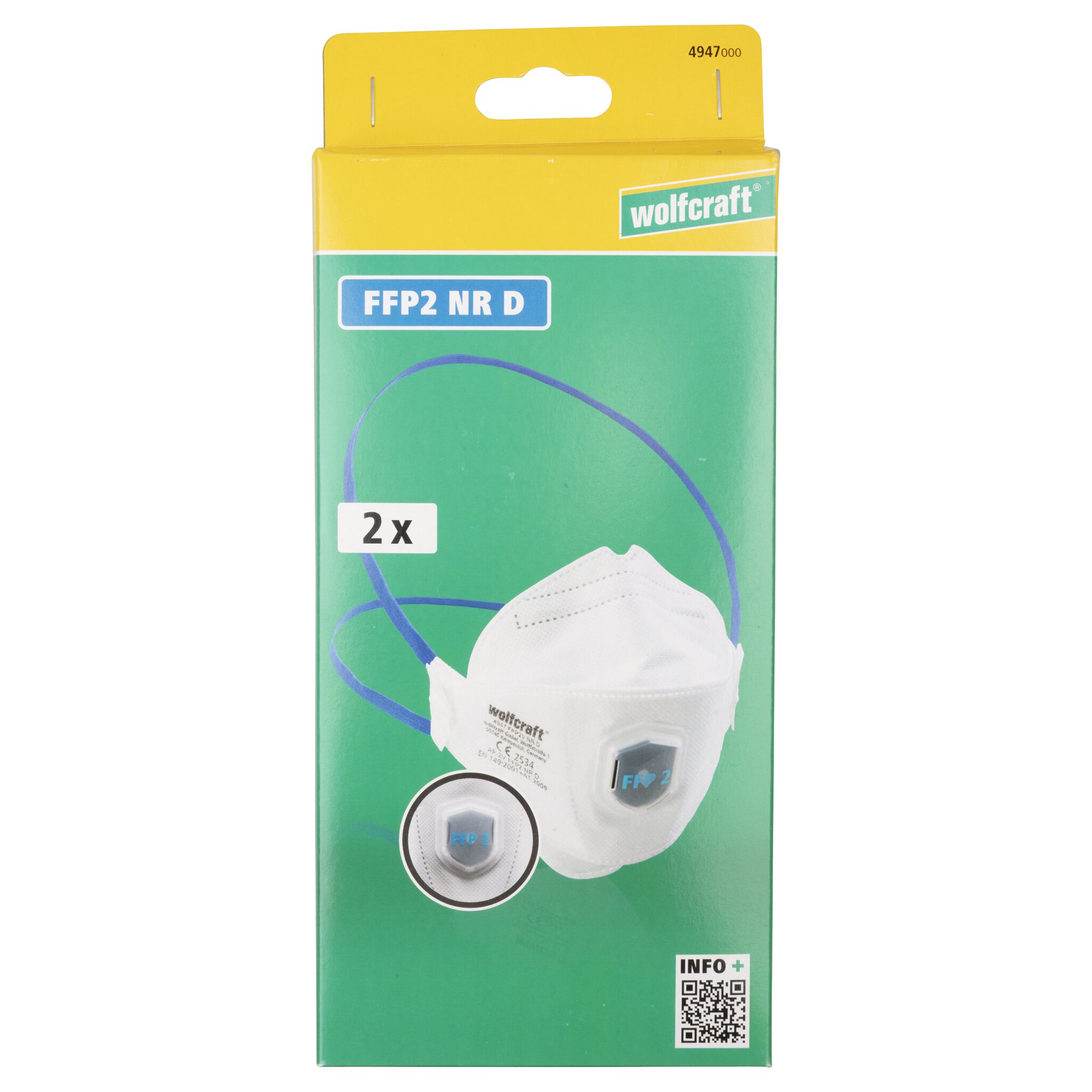 2 máscaras plegables de protección respiratoria con válvula, FFP2