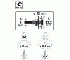 1 mandril para un agujero de 22,2/13 mm, vást. 8 mm