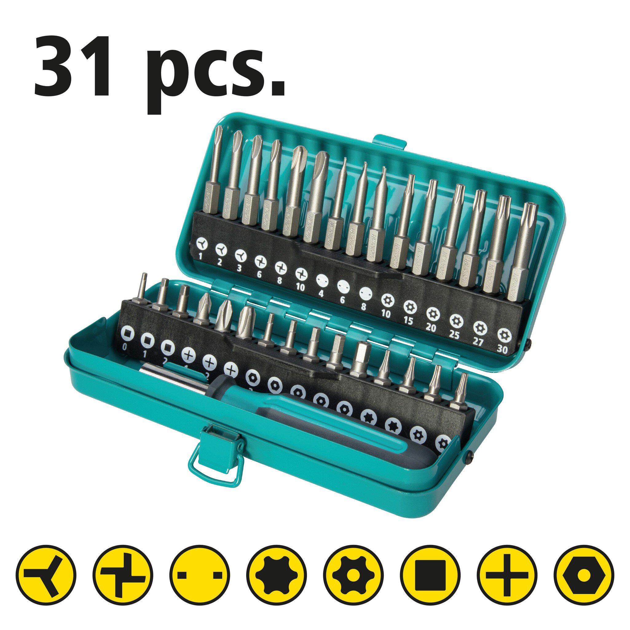 1 caja de puntas de seguridad combinadas Solid de 31 piezas