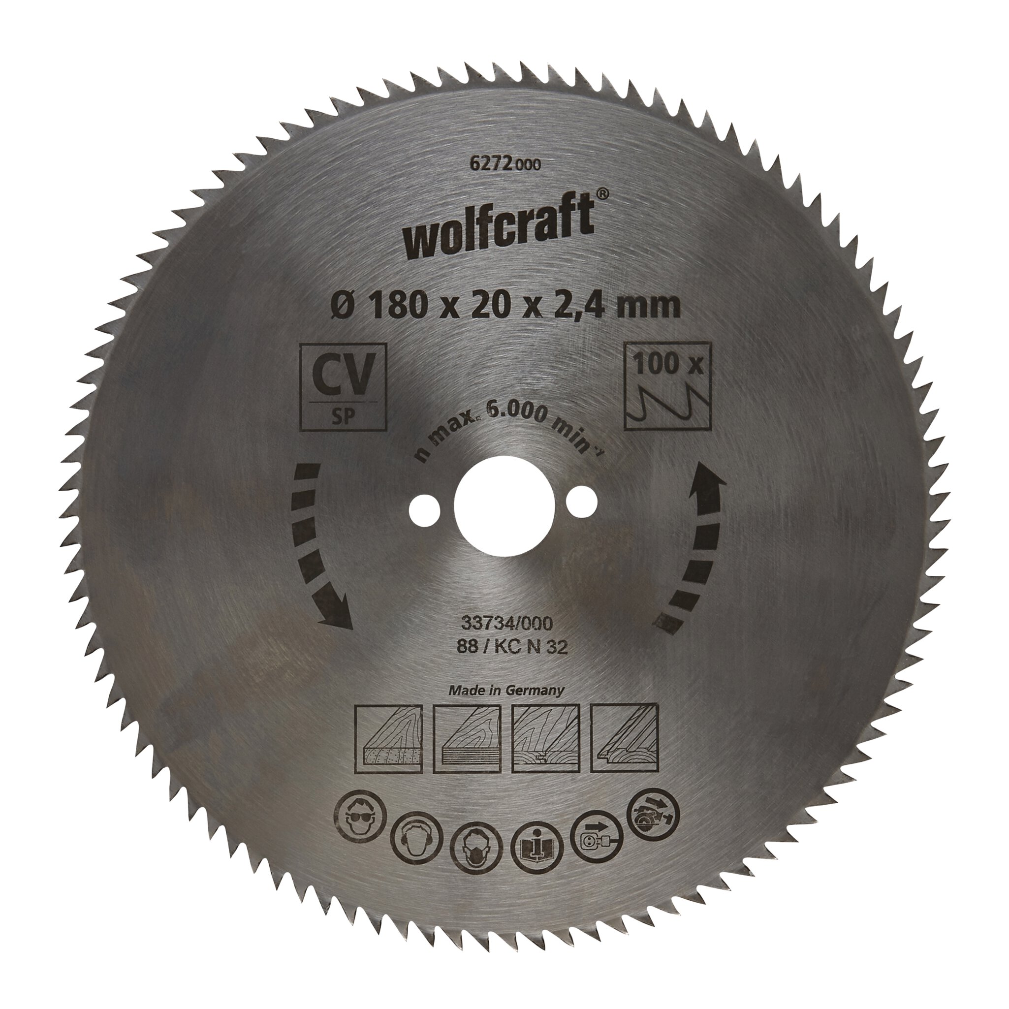 1 disco de sierra circular CV, 100 dientes ø180 mm