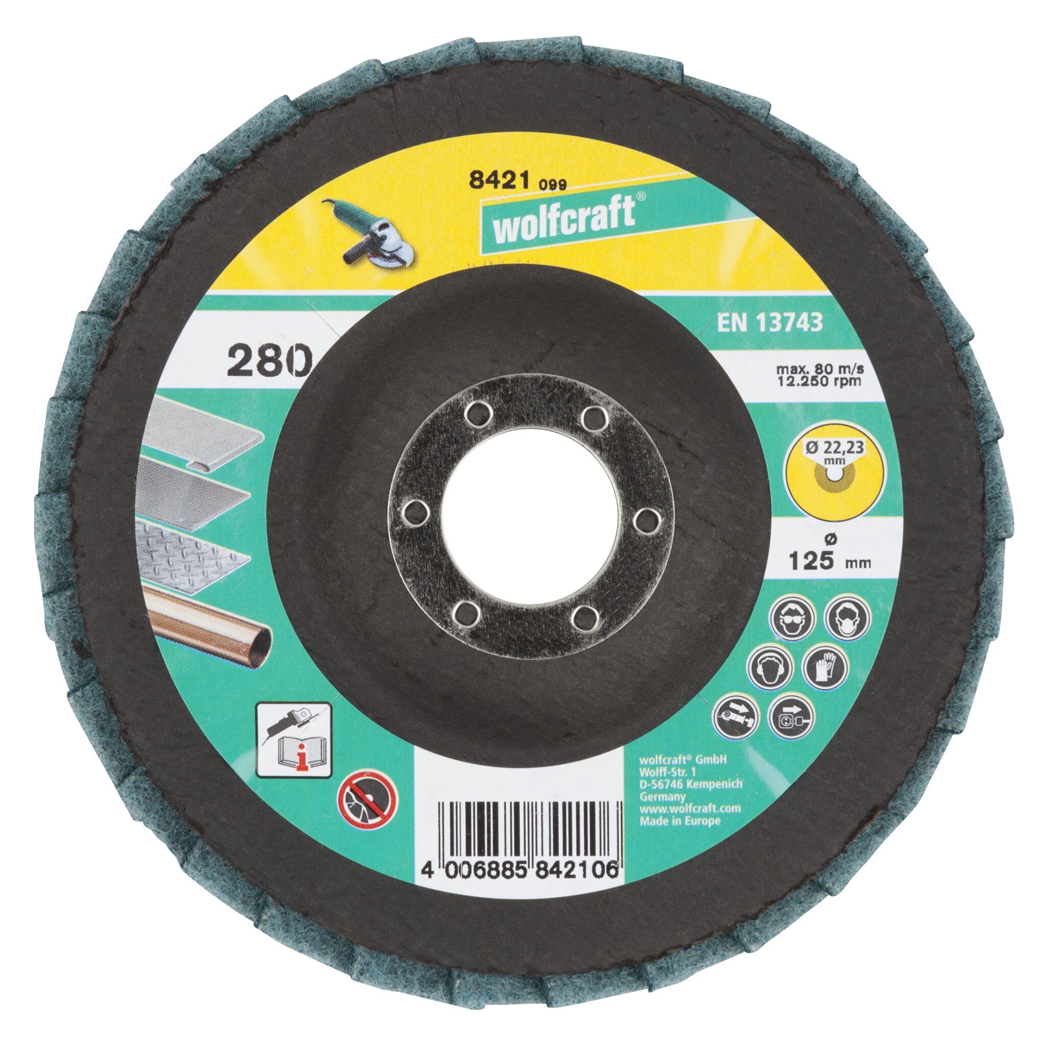 1 disco abrasivo de milhojas, fieltro fino Ø 125
