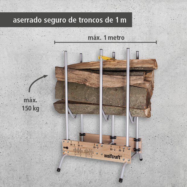 Soporte para cortar leña con motosierras