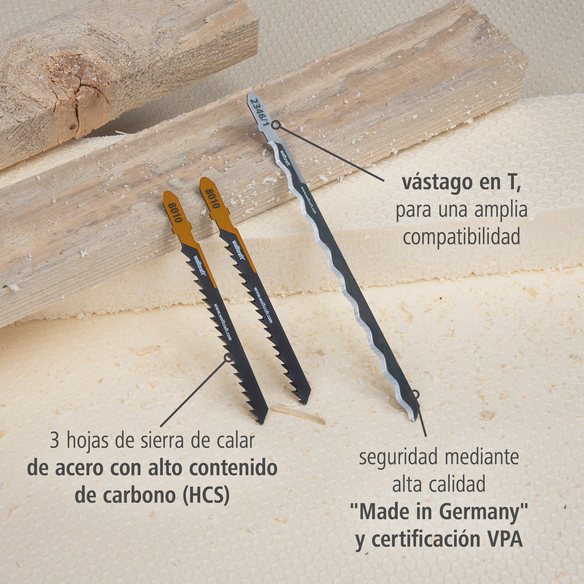 Juego de proyecto de hojas de sierra de calar "Aislamiento térmico", 3 piezas