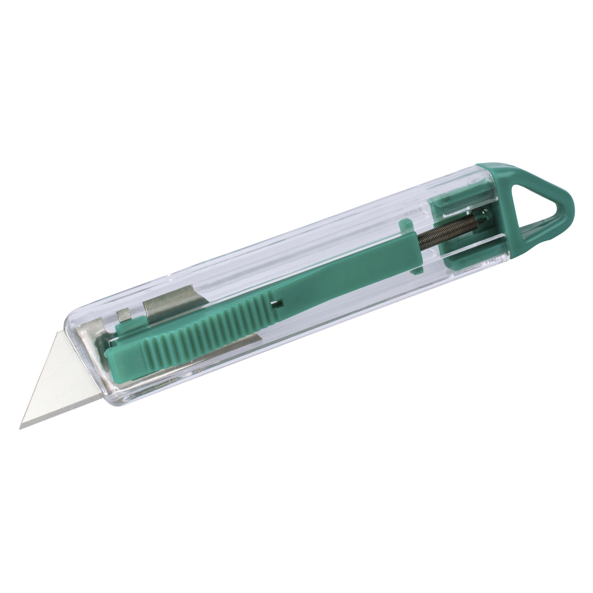 Cúter de seguridad de plástico con cuchilla trapezoidal
