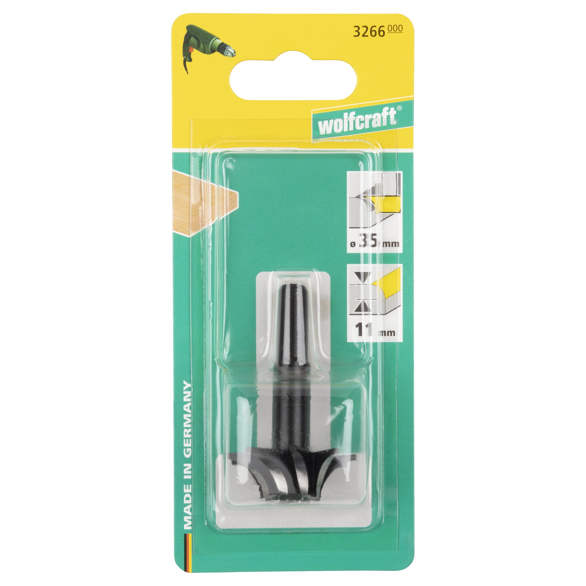 1 fresa para perfil cuadrante WS de 35 mm de diámetro