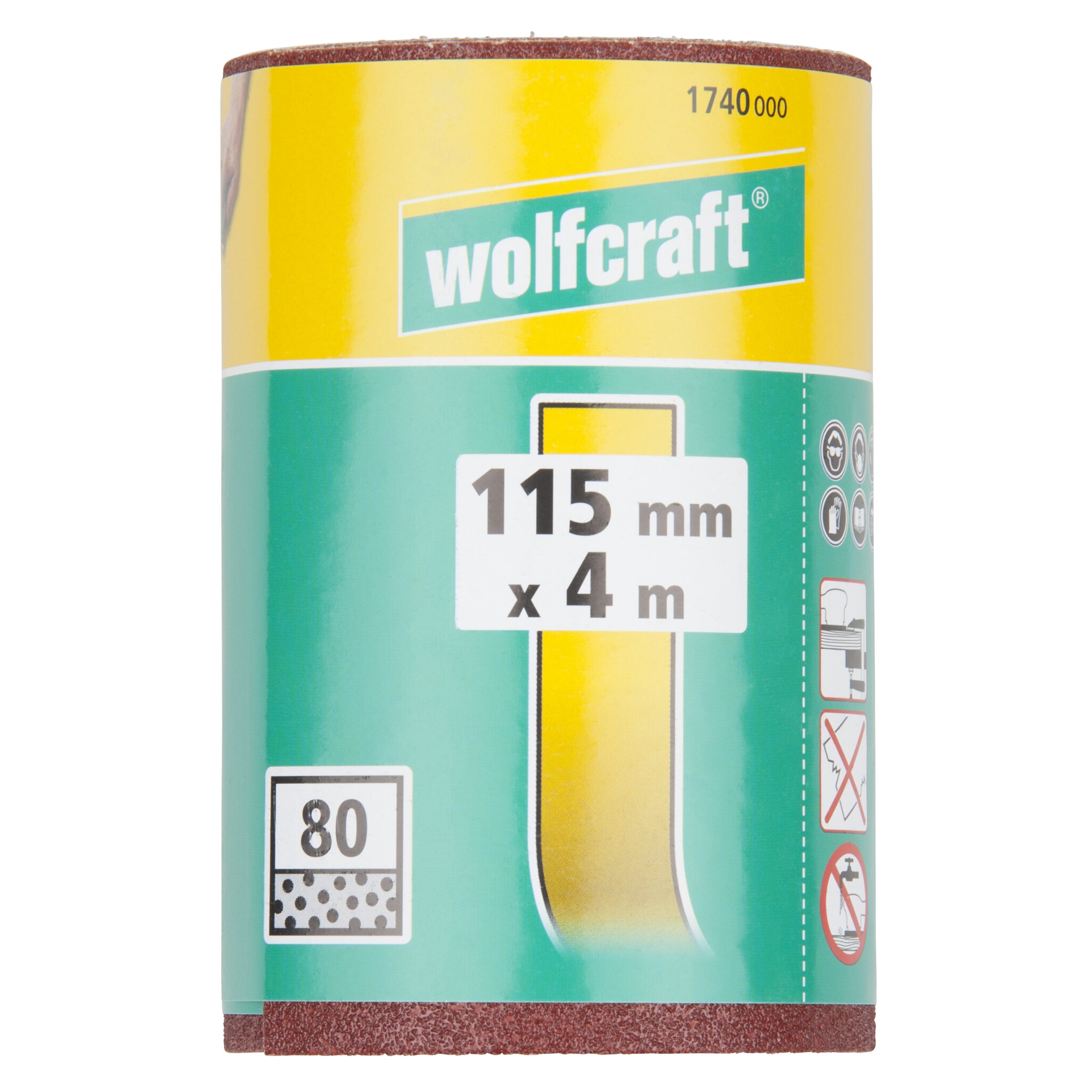 1 rollo de papel abrasivo adhesivo, grano 80, 4 m x 115 mm