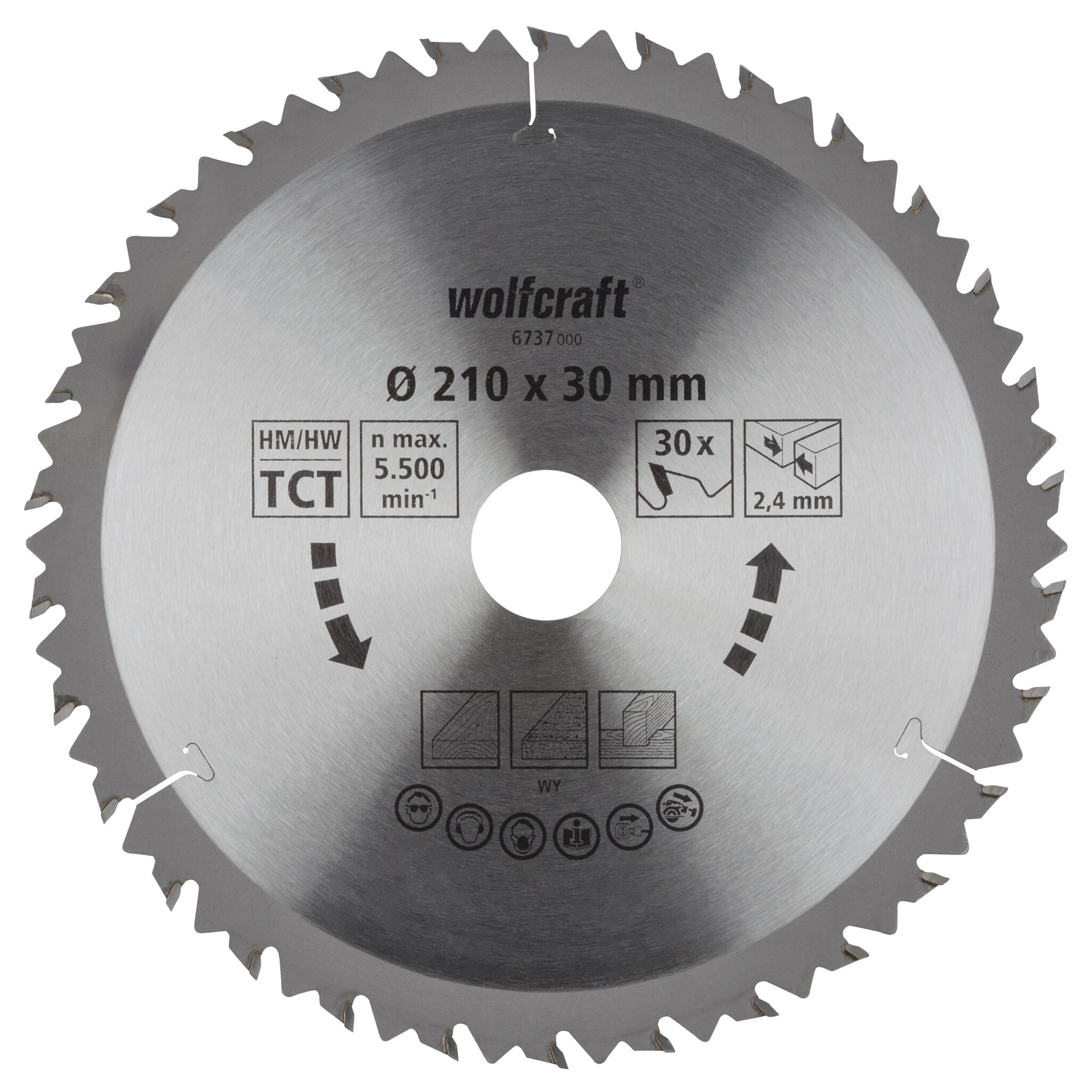 1 disco de sierra circular CT, 30 dientes ø210 mm