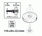 1 disco de trapo, agujero interior=22,2 mm, Ø 110 x 20 mm