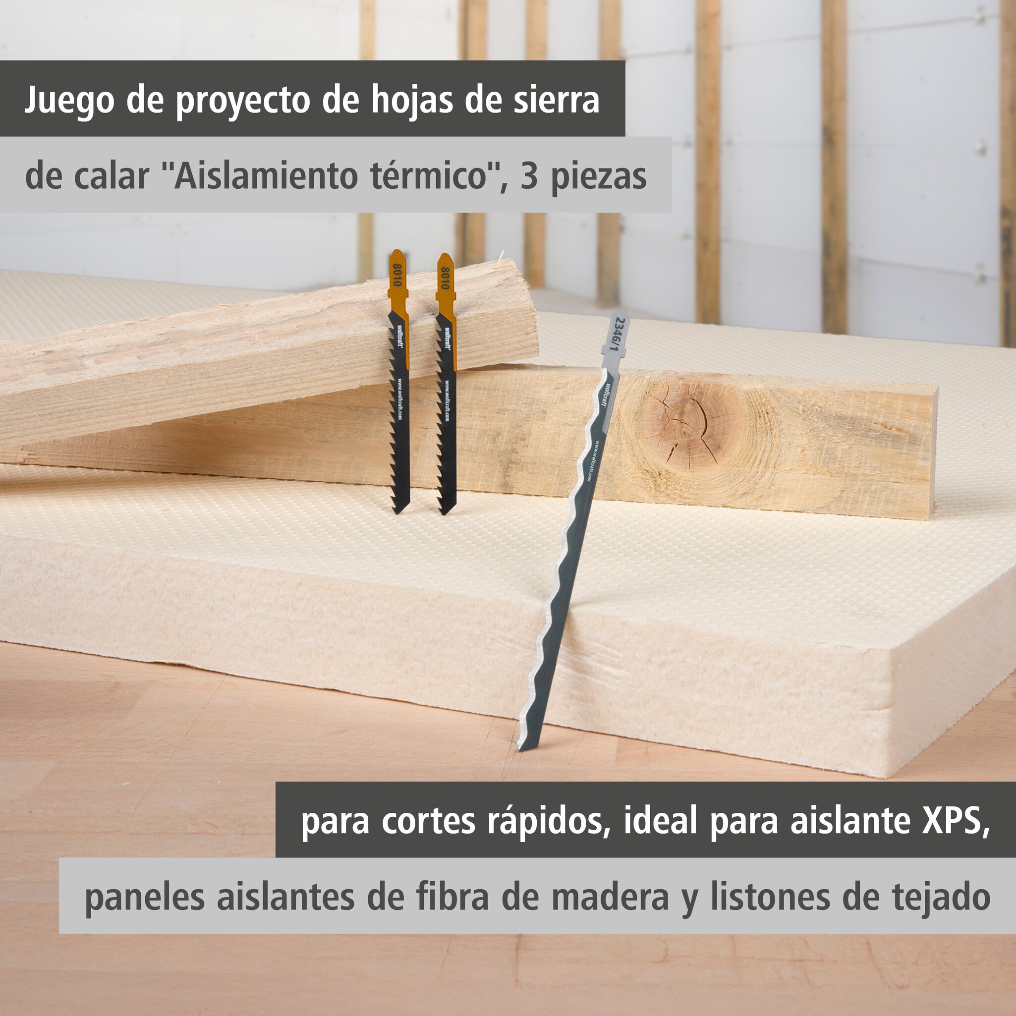 Juego de proyecto de hojas de sierra de calar "Aislamiento térmico", 3 piezas