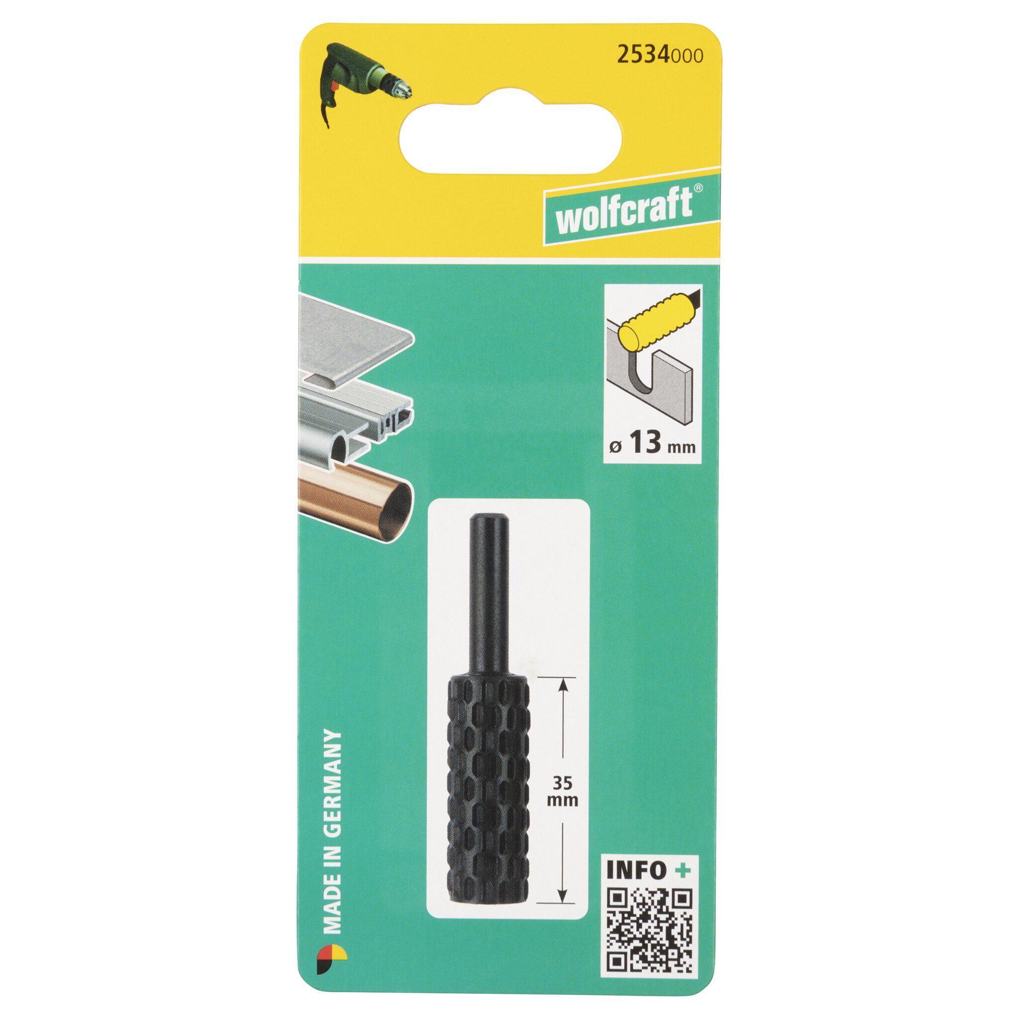 1 escofina de perfil para metal cil. Ø 12,5 x 35 mm
