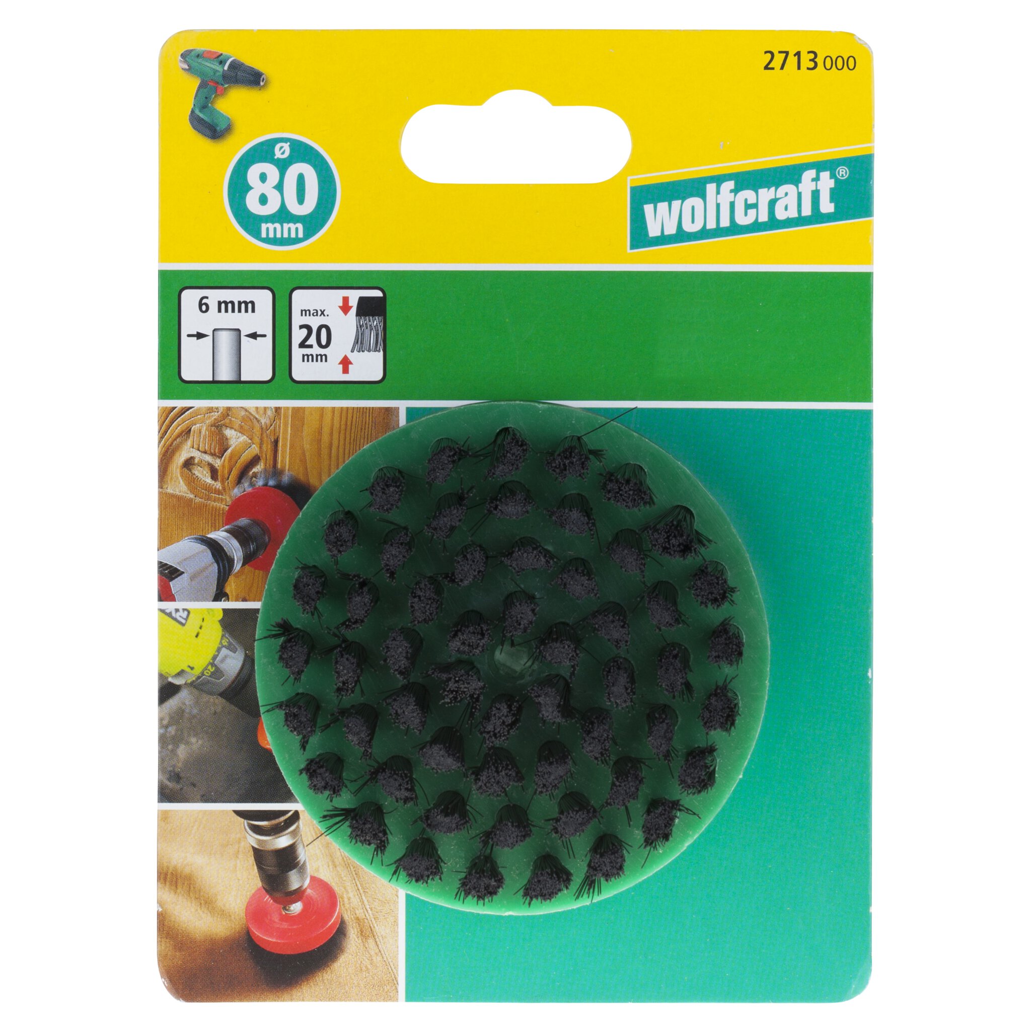 1 cepillo de pulir vást. 6 mm Ø 80 mm
