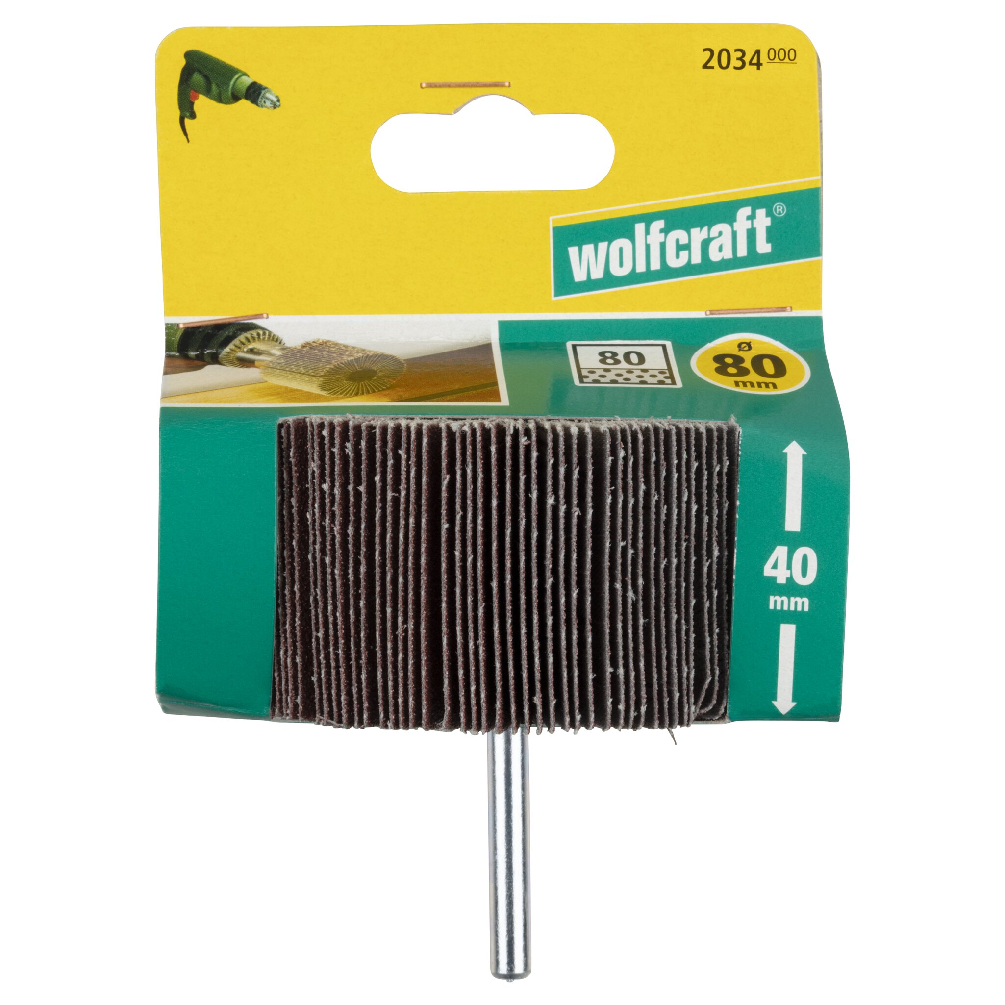1 cepillo milhojas rectificador, vást. 6 mm, grano 80 ø80 x 40 mm
