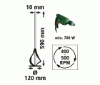 1 mezclador para pintura y mortero Ø 115 x 600 mm