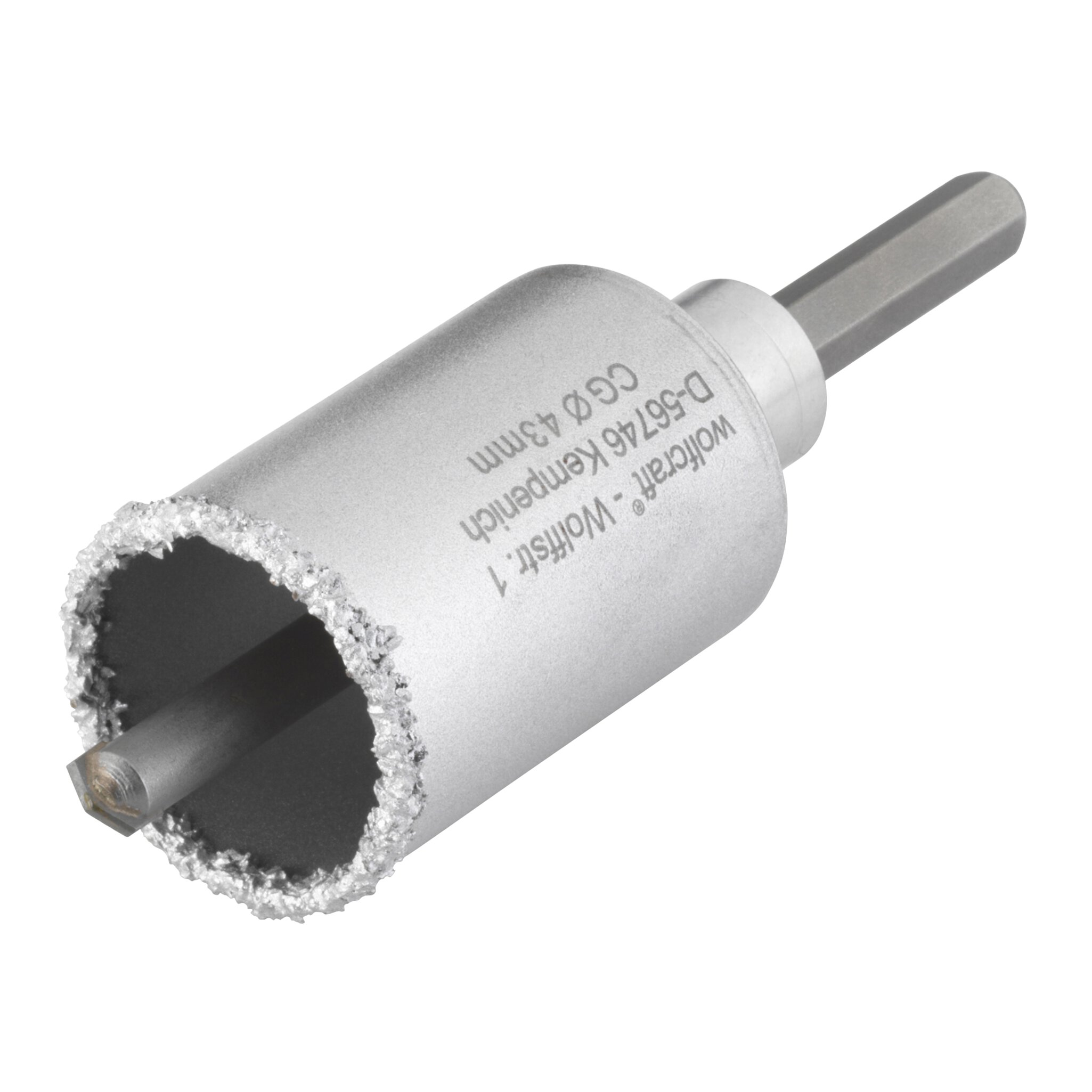 1 corona de perforación CT con vástago y broca ø 43 mm