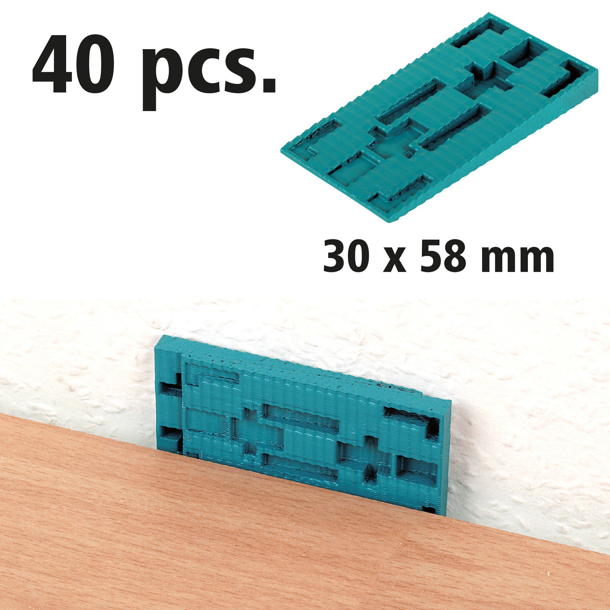 40 cuñas distanciadoras 58 x 30 mm