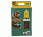 6 hojas abrasivas adhesivas corindón de grano 120 de 107 x 142 mm