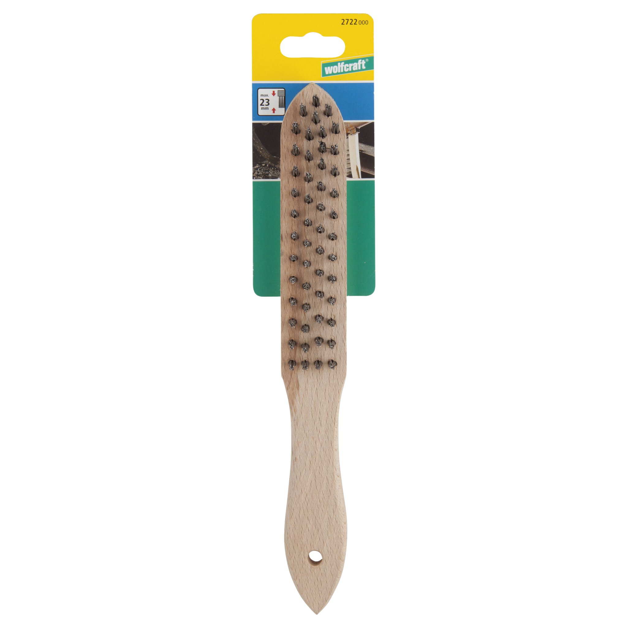1 cepillo manual de alambre de acero, modelo de madera 280 mm