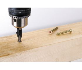 Broca con avellanador ajustable, para tornillos de construcción de muebles