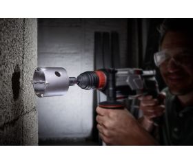 Corona de perforación con broca de carburo y adaptador SDS-Plus