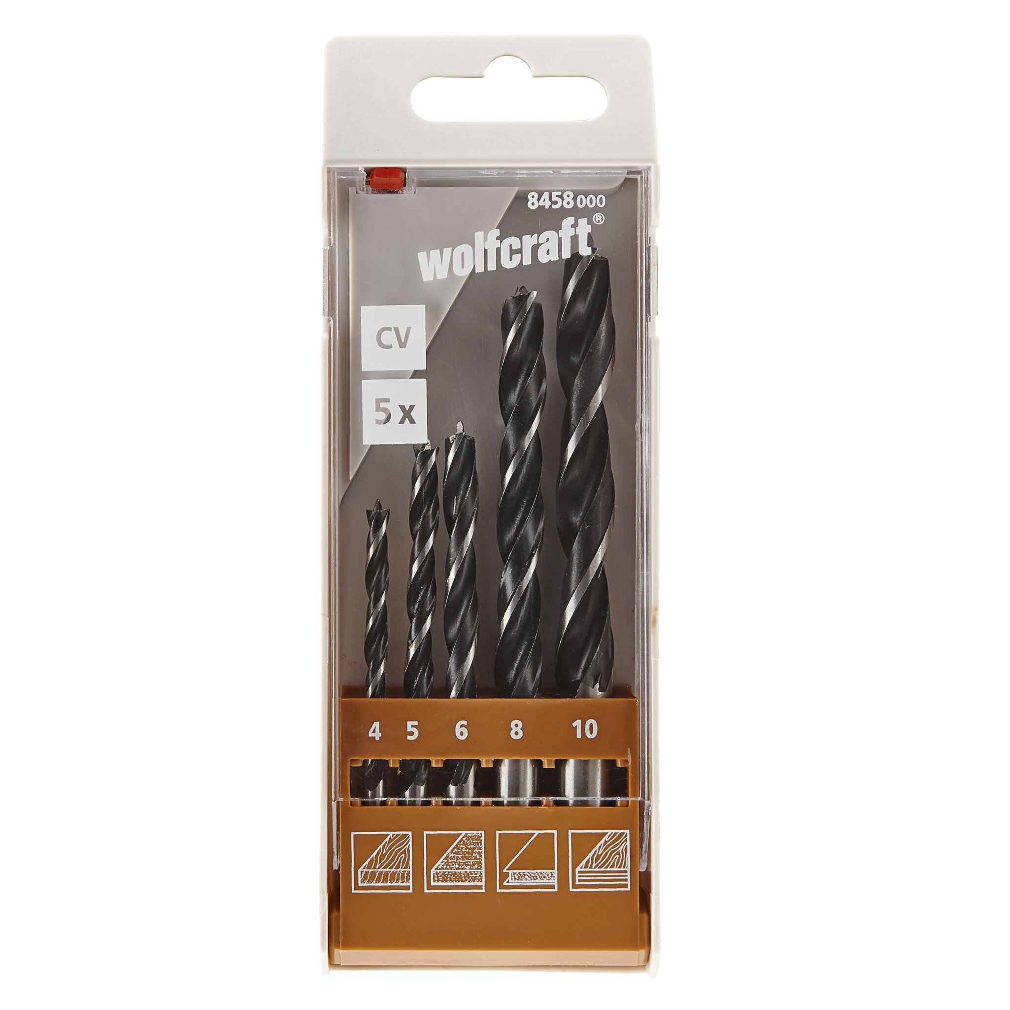 1 juego de brocas espirales para madera CV de 5 piezas Ø 4, 10 mm
