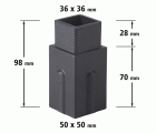 1 pata estándar insertable