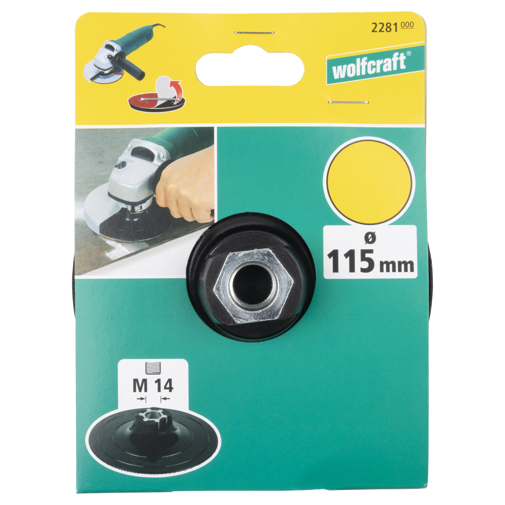 1 plato abrasivo adhesivo WS, rosca M14 Ø 115 mm