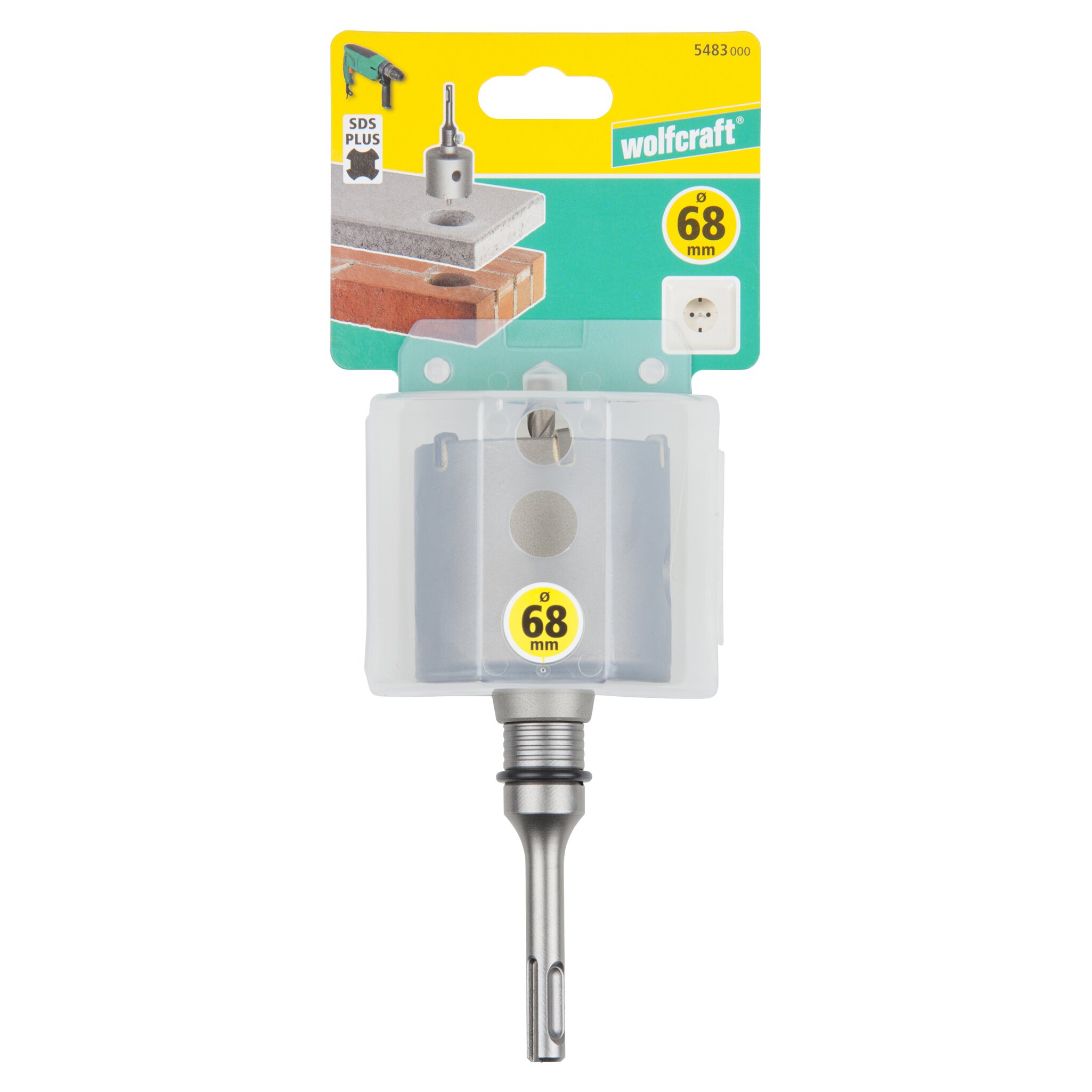 1 sierra de corona de perforación CT con vástago SDS-plus ø 68 mm