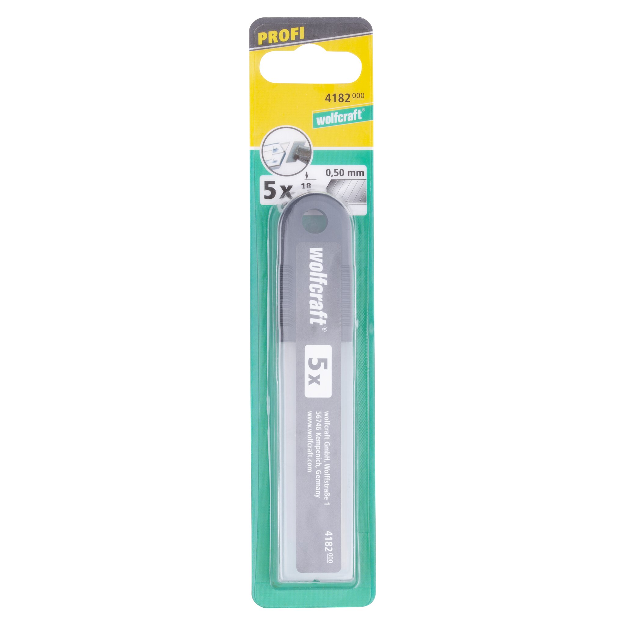 5 cuchillas separables profesionales de 18 mm, 15 segmentos