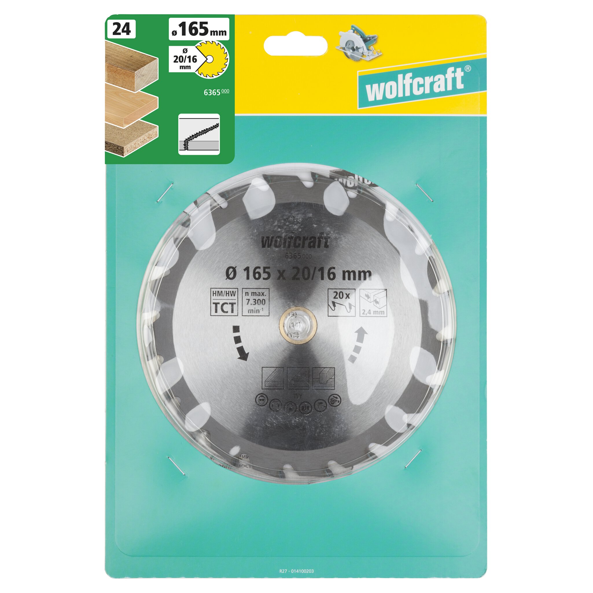 1 disco de sierra circular CT, 20 dientes ø165 mm