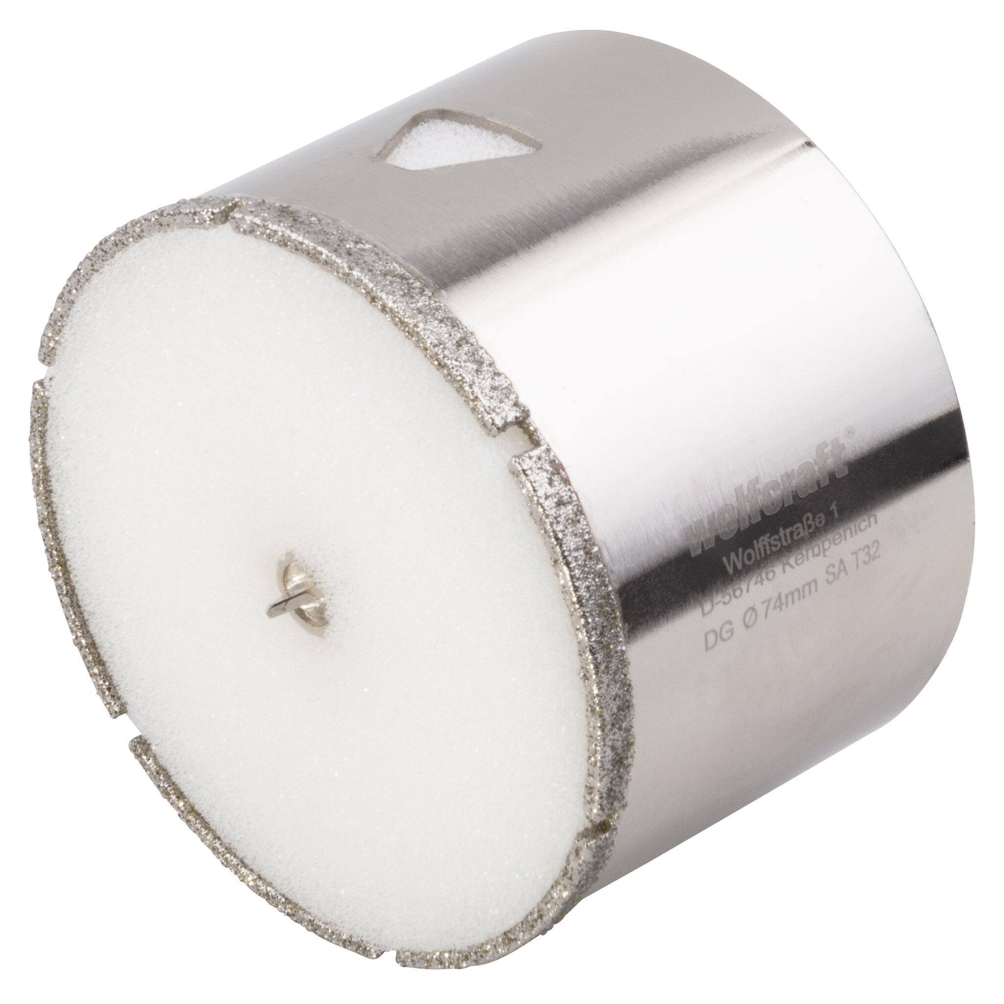 1 corona de perforación de diamante con vástago ø 74 mm