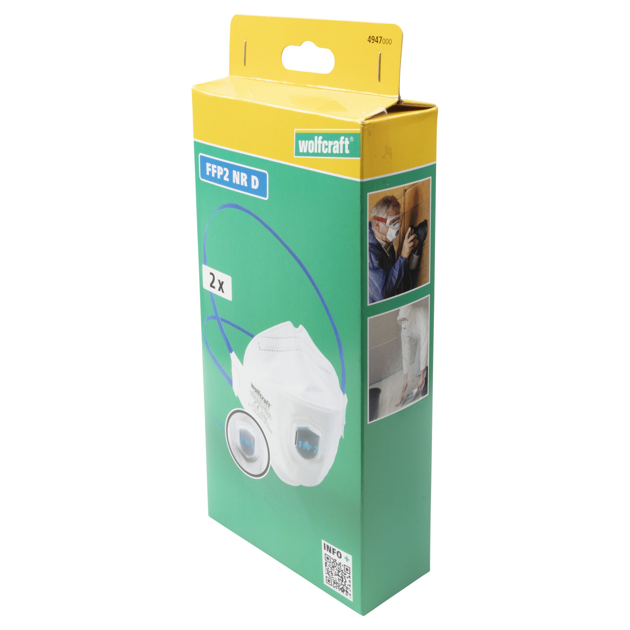 2 máscaras plegables de protección respiratoria con válvula, FFP2