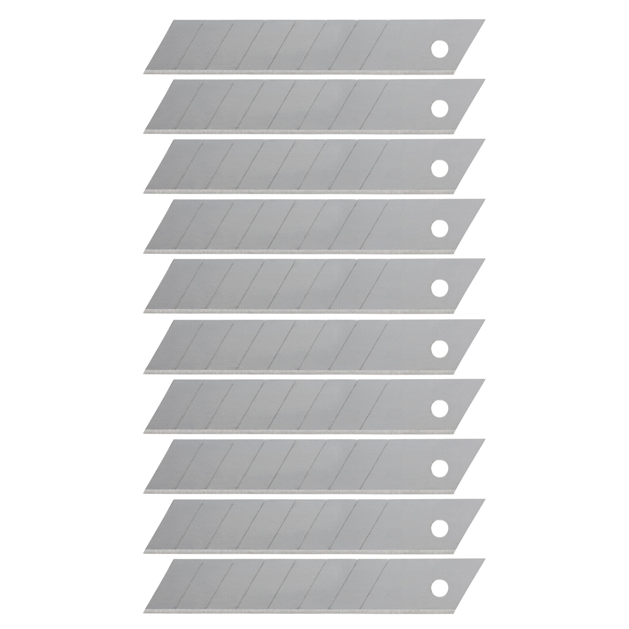 10 cuchillas separables de 18 mm, 8 segmentos