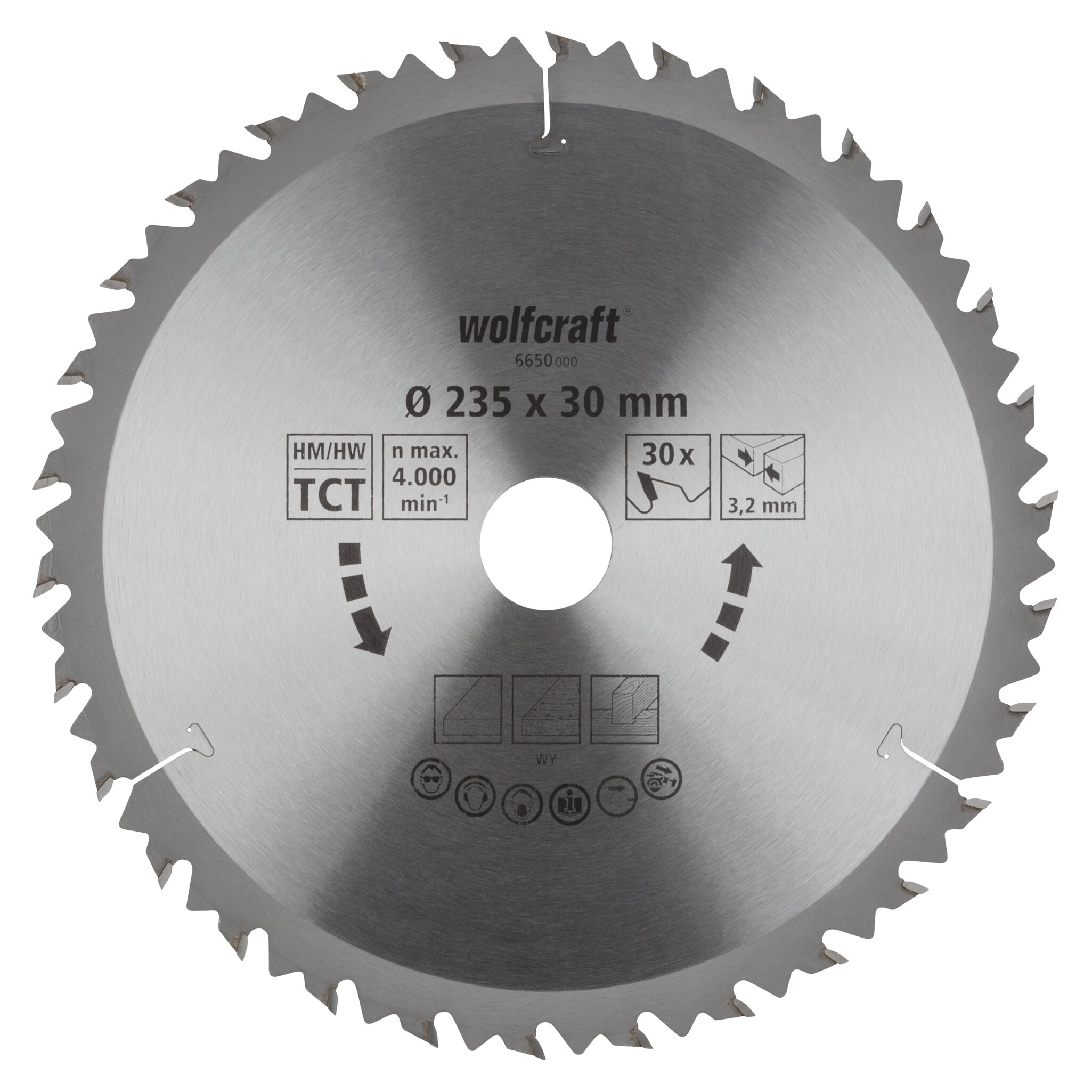 1 disco de sierra circular CT, 30 dientes ø235x30 mm