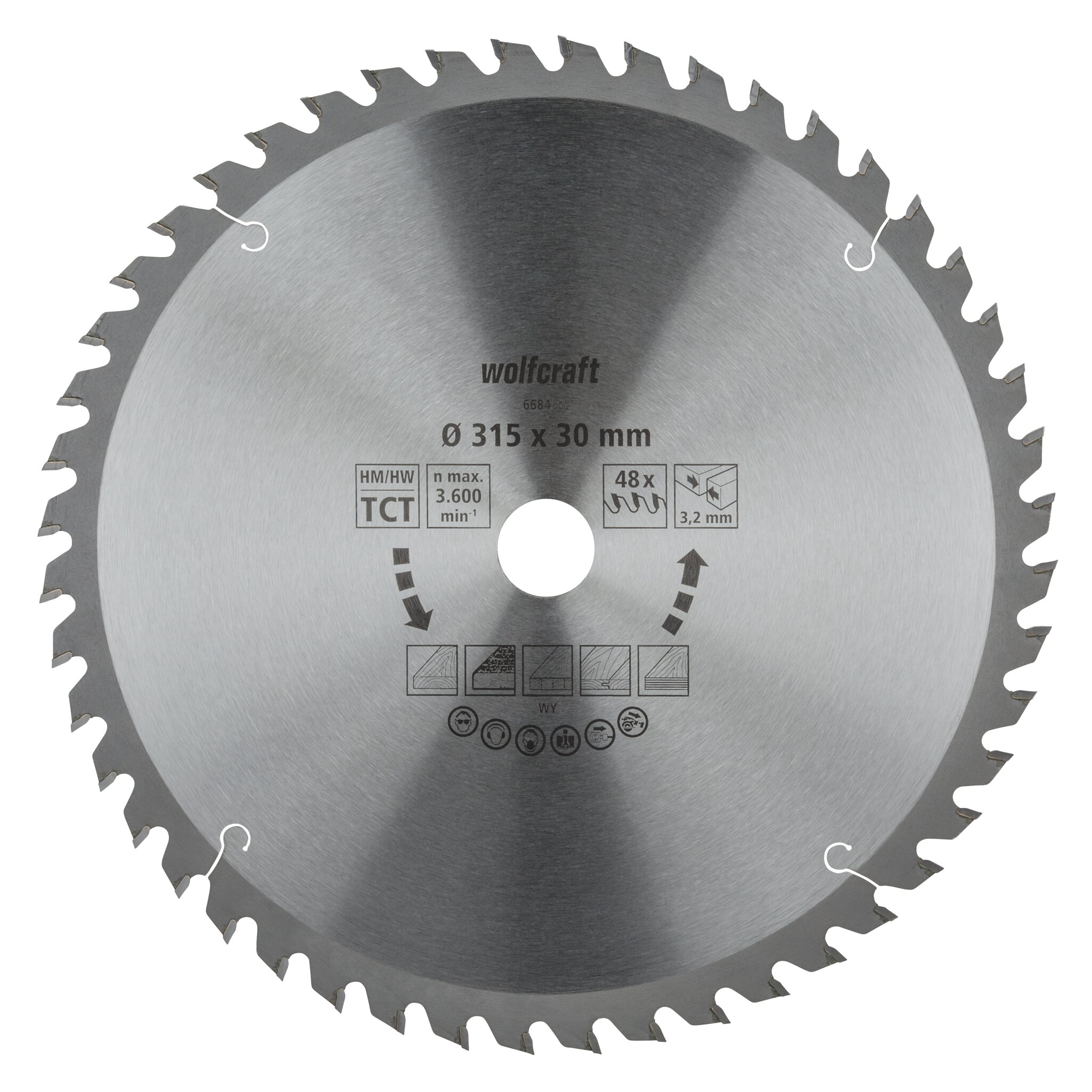 1 disco para sierras circulares de mesa CT, 48 dientes ø315 mm