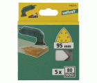 5 hojas abrasivas adhesivas Estearato, grano 80 Delta 95 mm