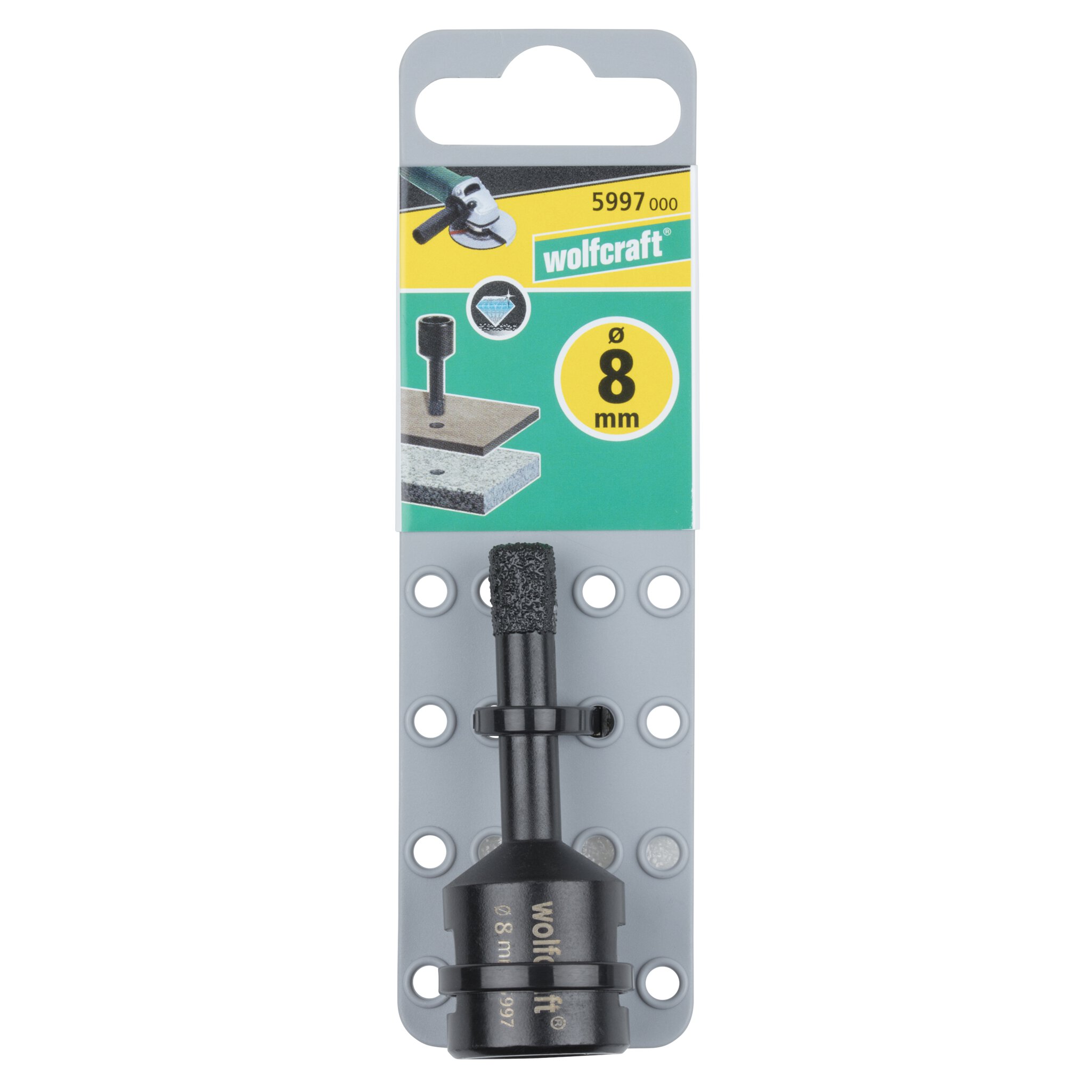 1 broca de perforación de diamante para amoladora angular ø 8 mm
