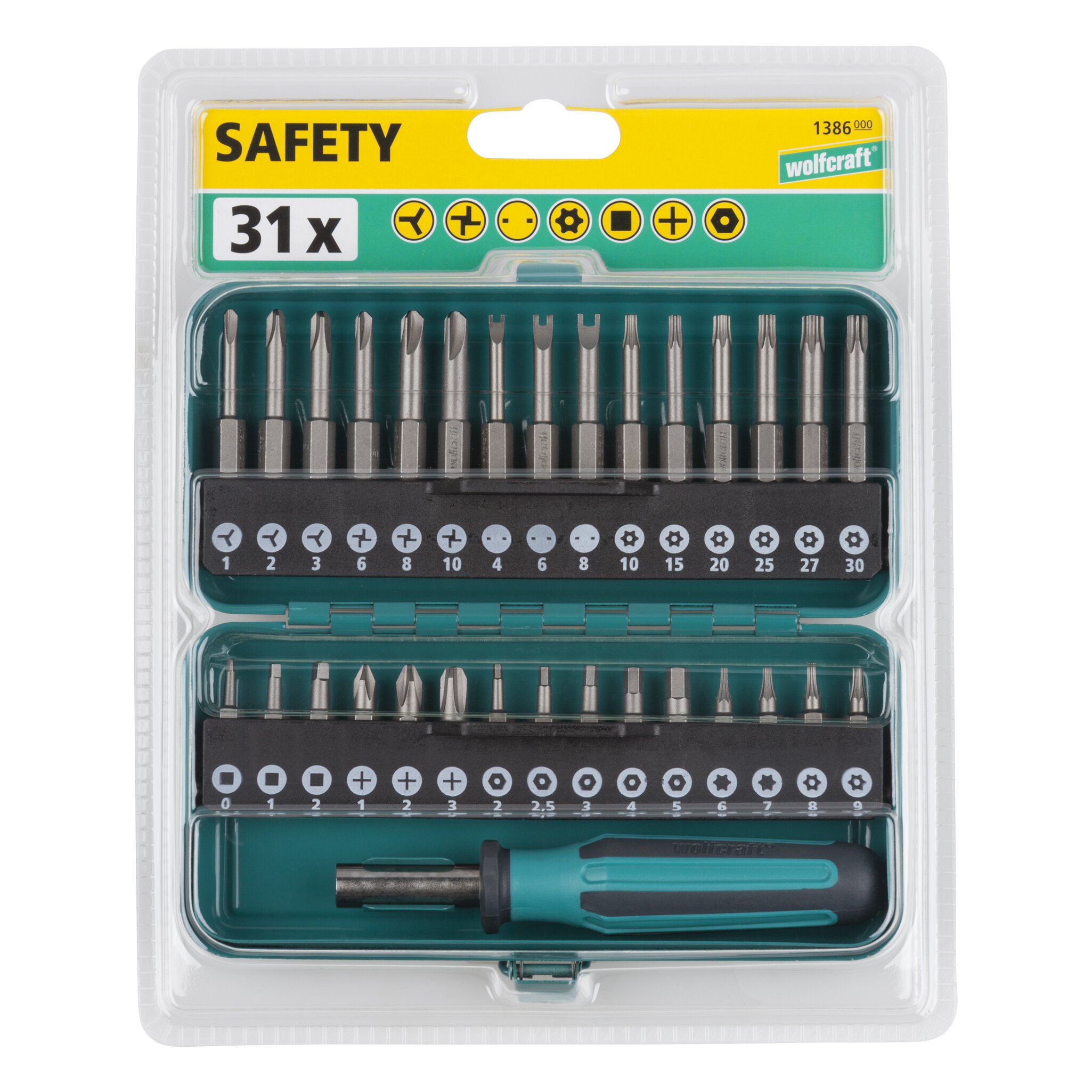 1 caja de puntas de seguridad combinadas Solid de 31 piezas