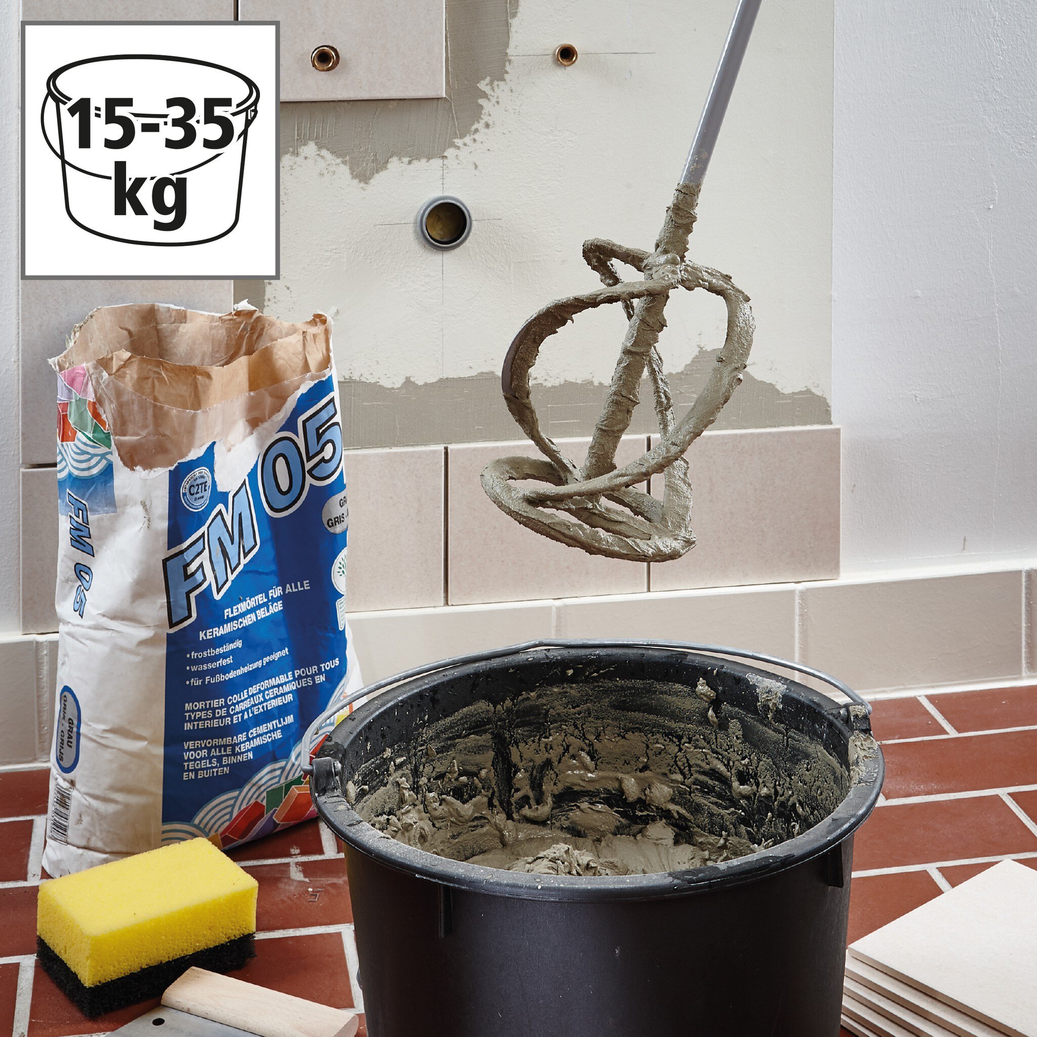 1 mezclador para mortero y cola M14, Ø 133x 600 mm
