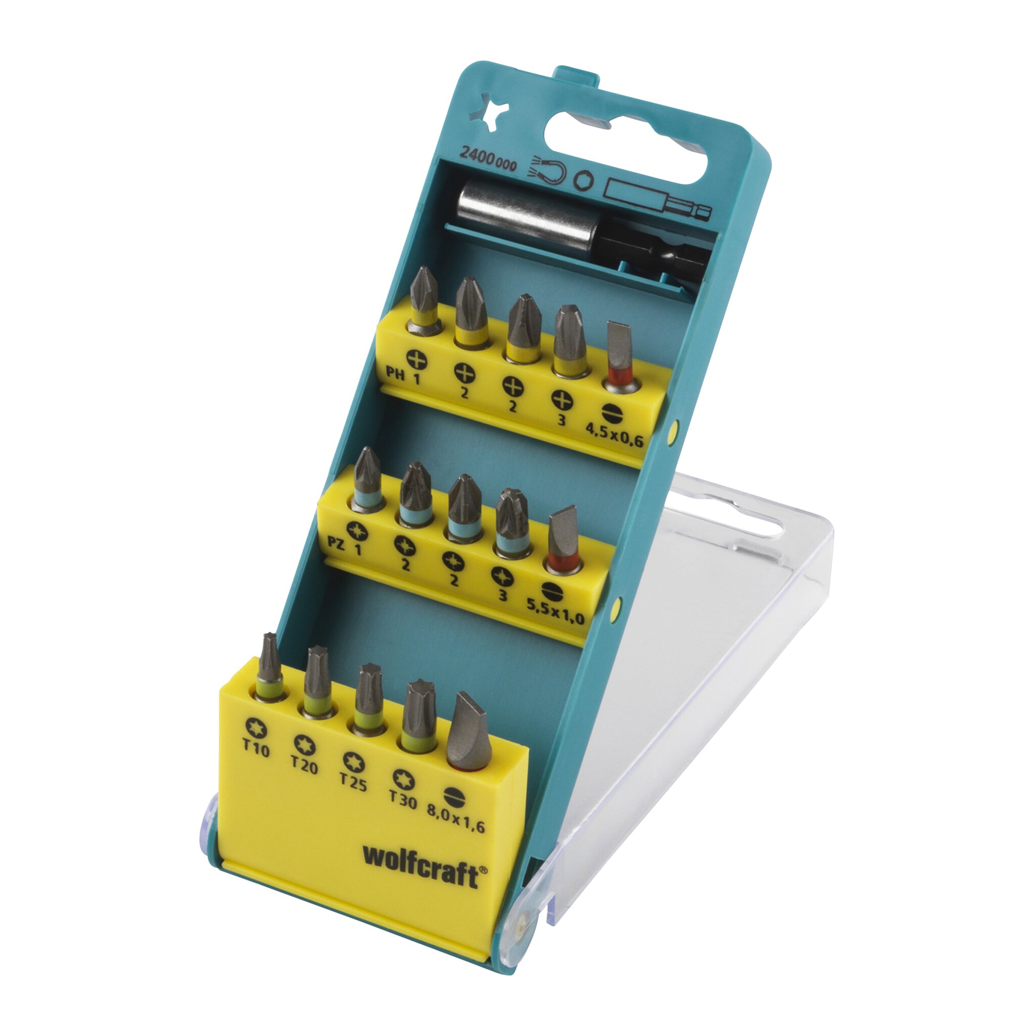 Caja de puntas ranura/estrella (PH/PZ) / TORX® (T), 16 piezas