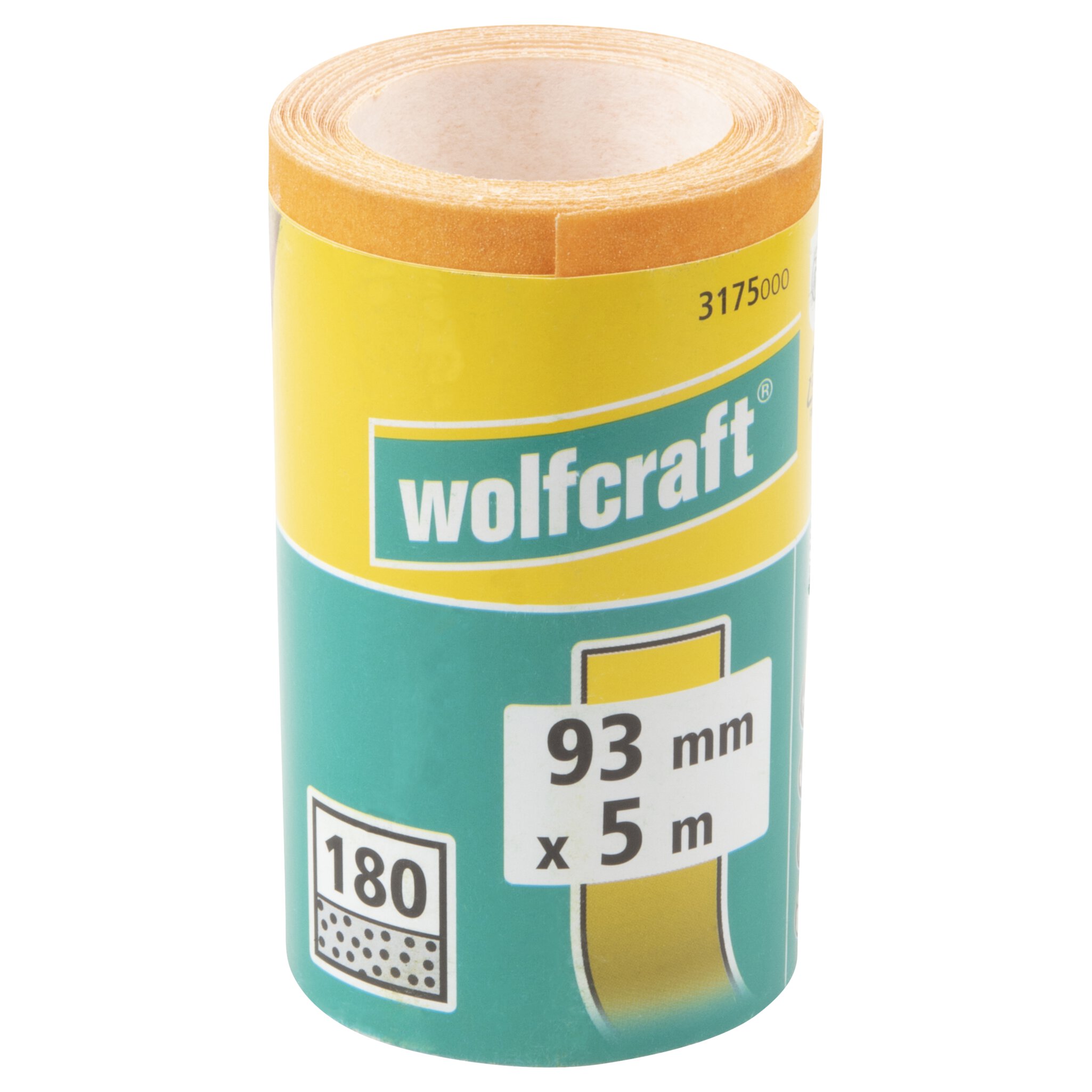 1 rollo de papel abrasivo de grano Grano 180, 5 m x 93 mm