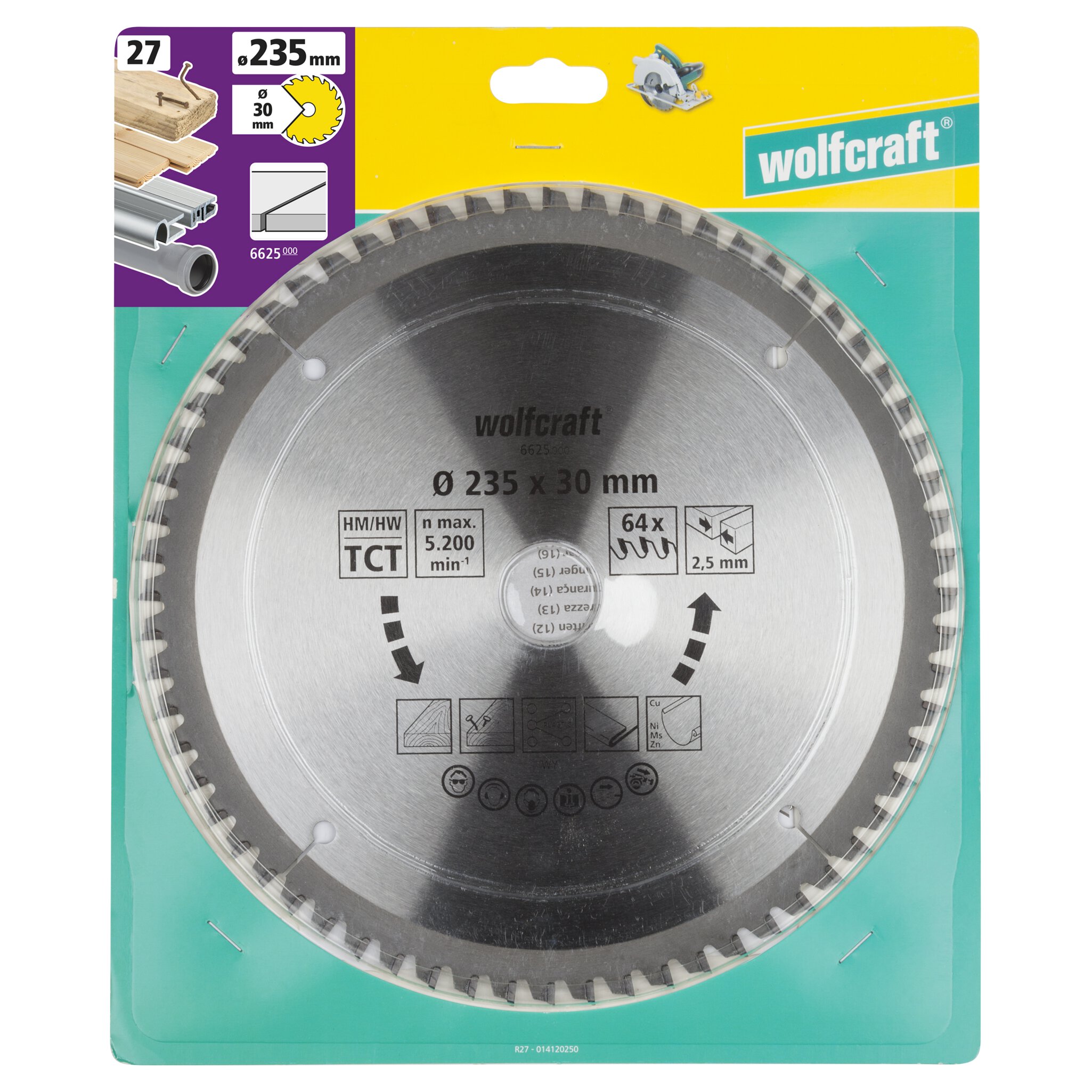 1 disco de sierra circular CT, 64 dientes ø235x30 mm