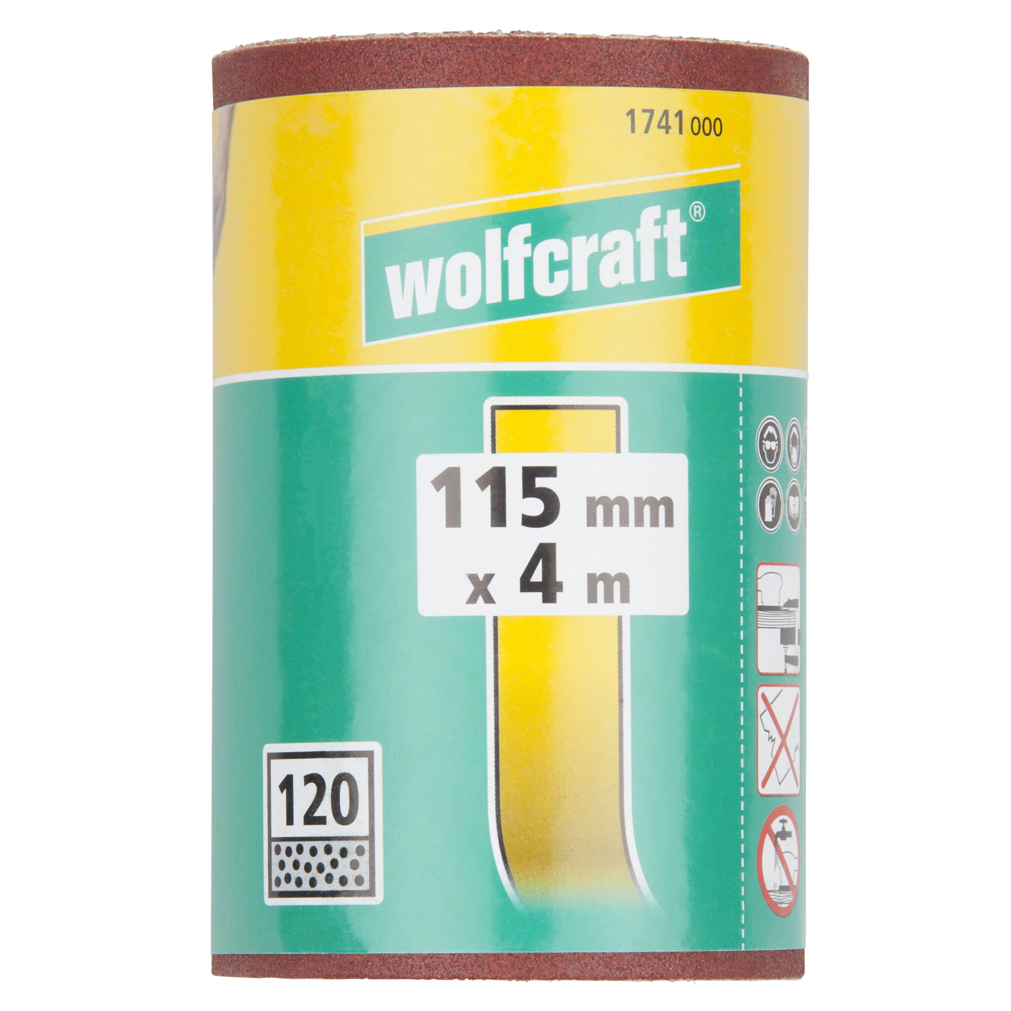 1 rollo de papel abrasivo adhesivo, grano 120, 4 m x 115 mm