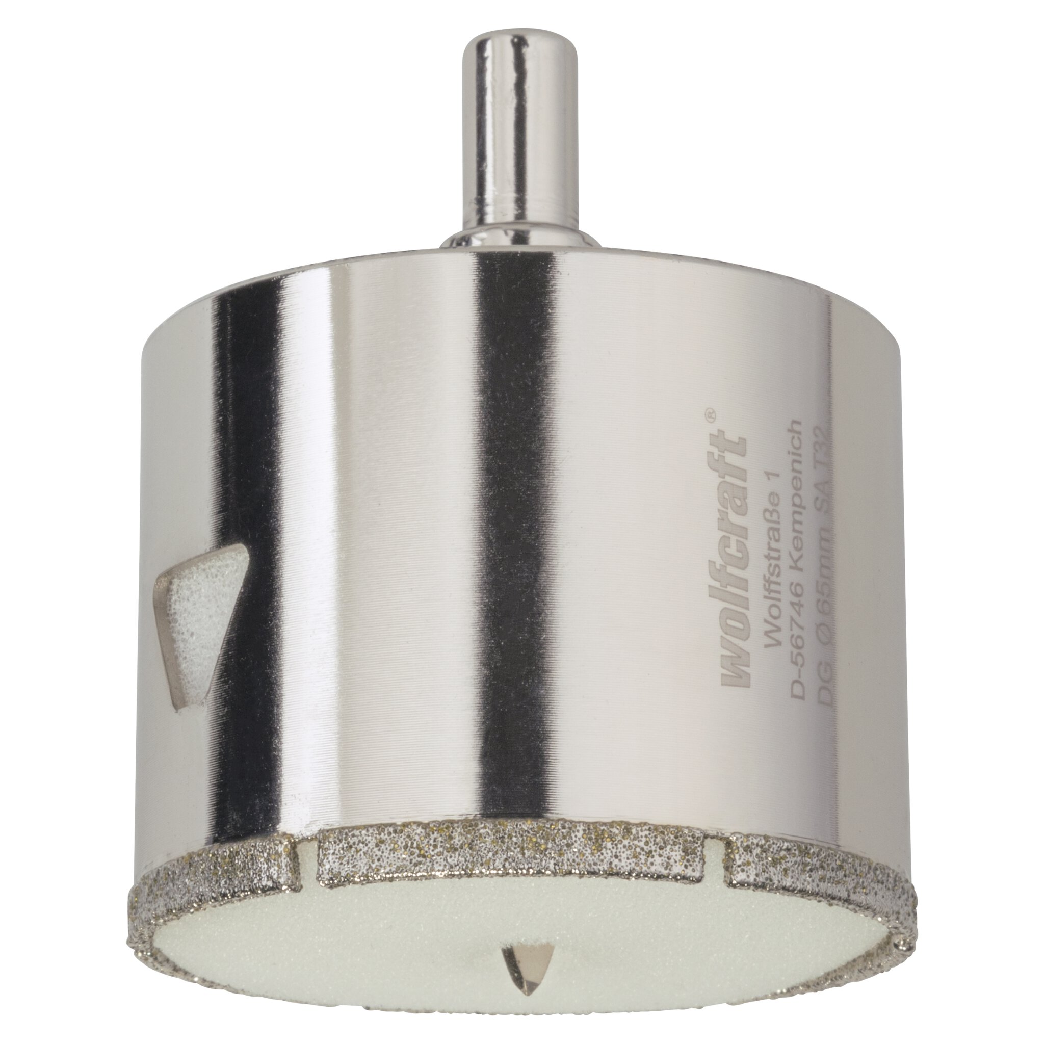 1 corona de perforación de diamante con vástago ø 65 mm
