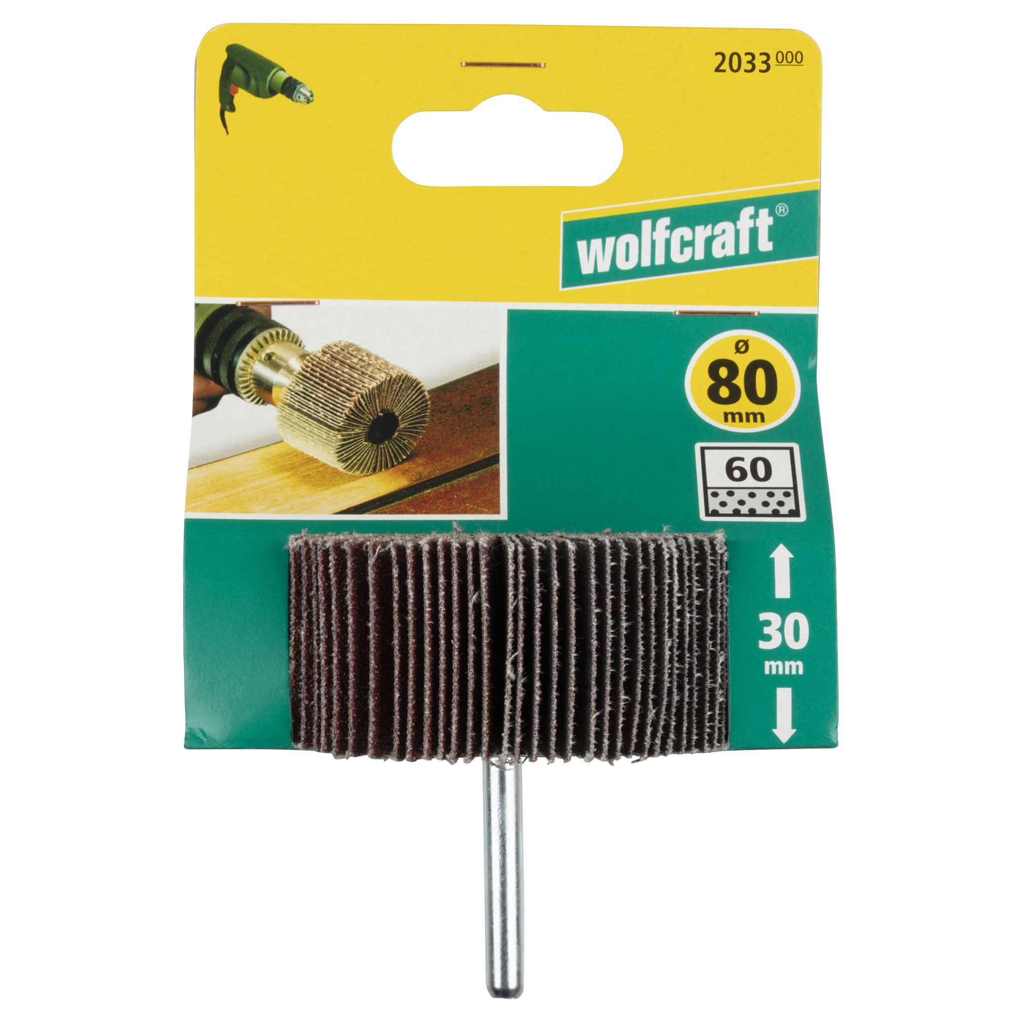 1 cepillo milhojas rectificador, vást. 6 mm, grano 60 ø80 x 30 mm